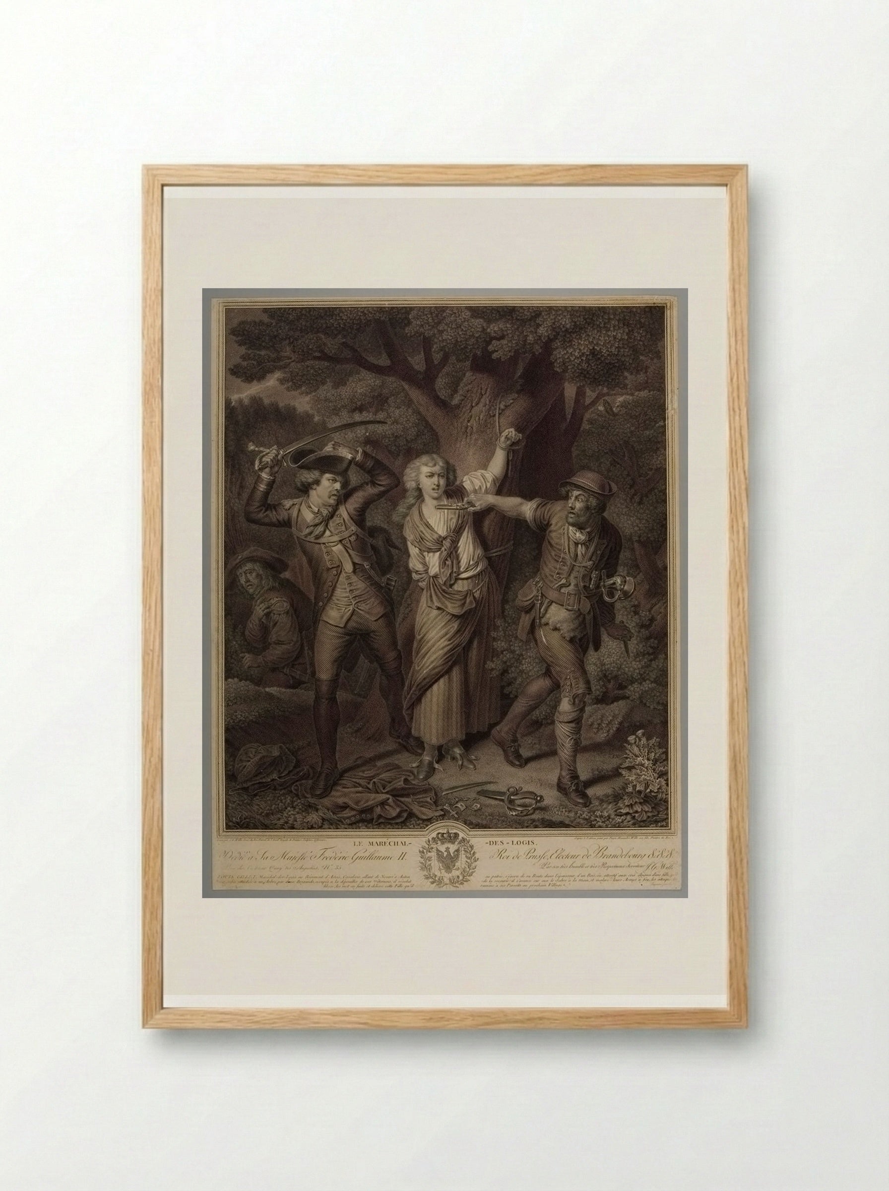 Le Maréchal-des-Logis - Johann Georg Wille - Framed Print Wood