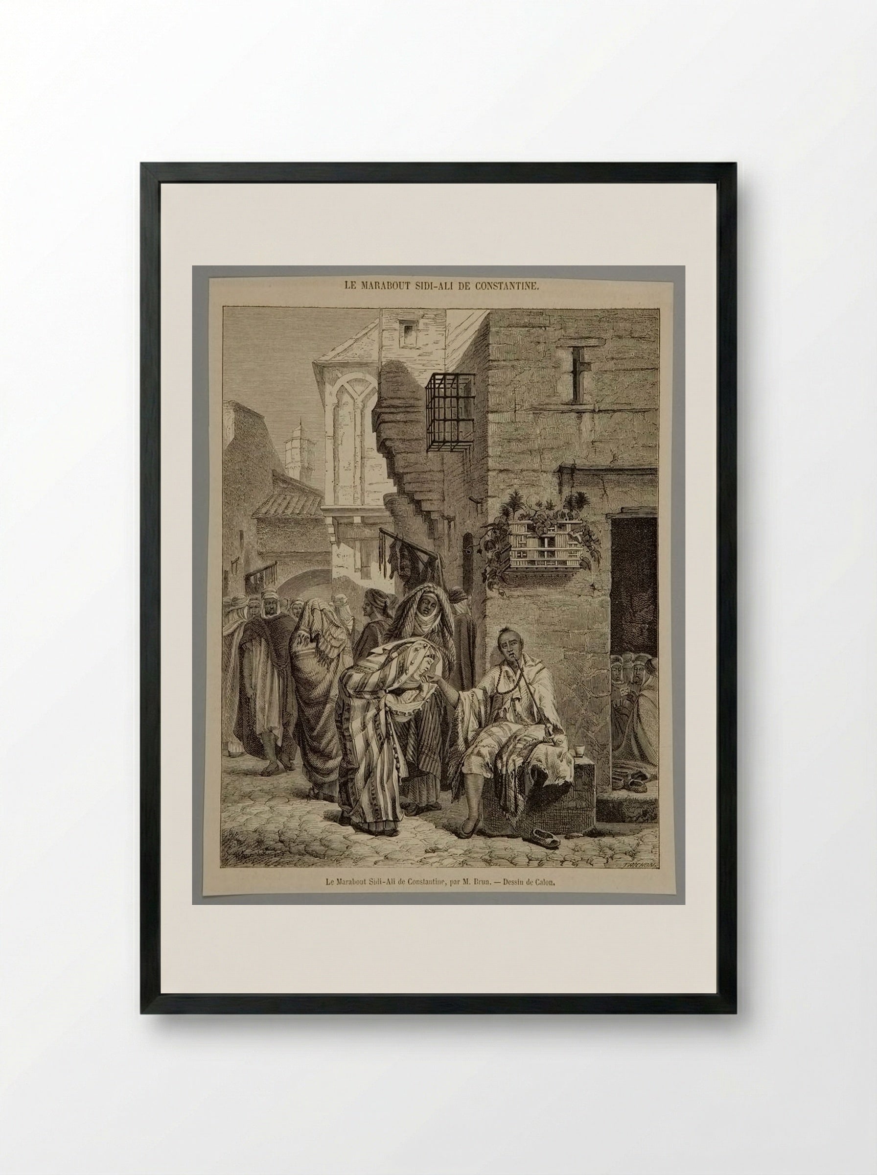 Le Marabout Sidi-Ali de Constantine - François Auguste Trichon - Framed Print Black