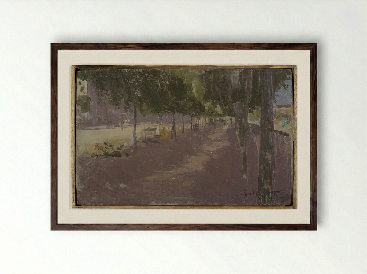 Le Marché aux Bestiaux, Dieppe - Walter Sickert - Framed Print Dark Wood