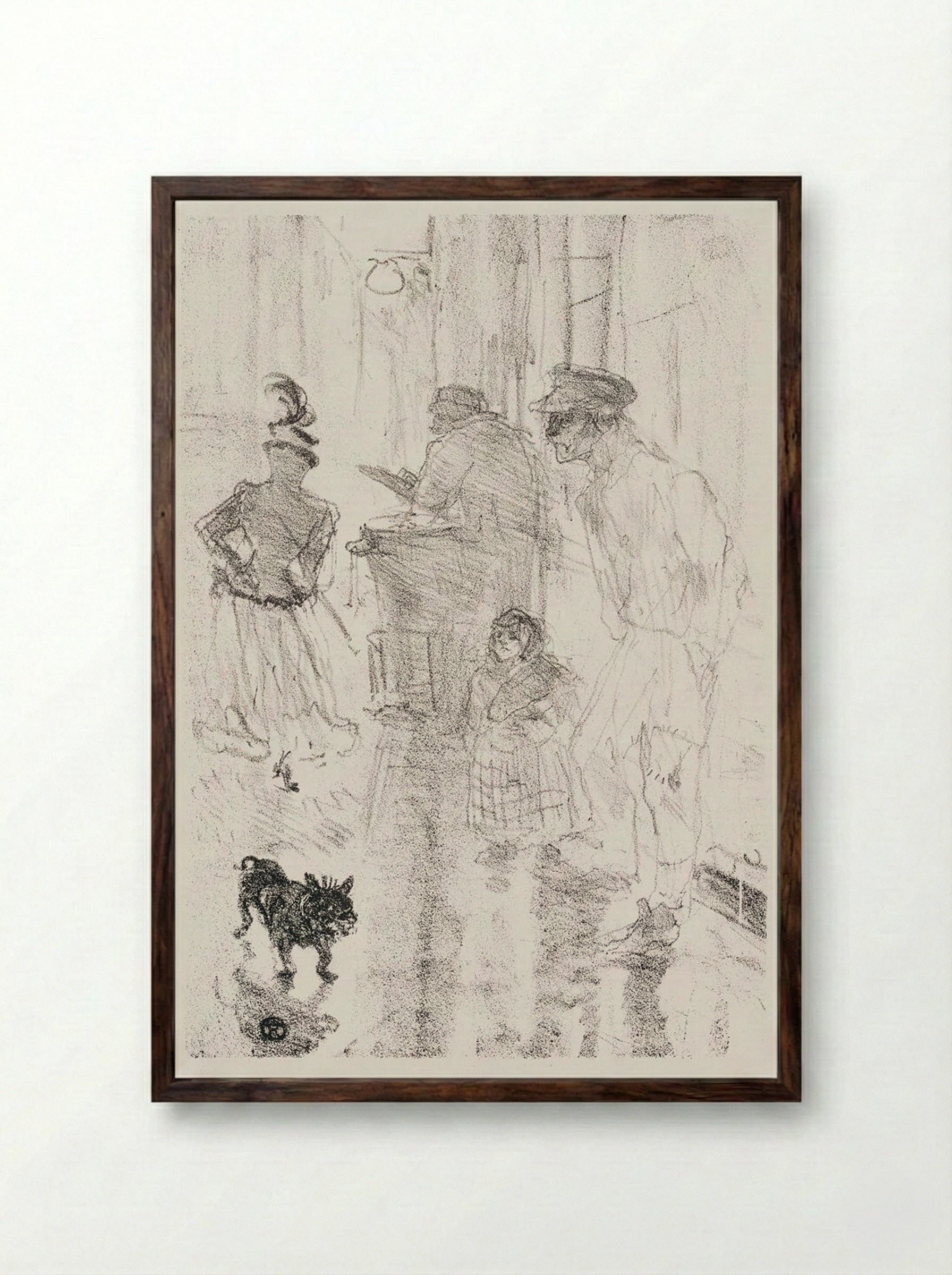 Le Marchand de Marron - Henri de Toulouse-Lautrec - Framed Print Dark Wood