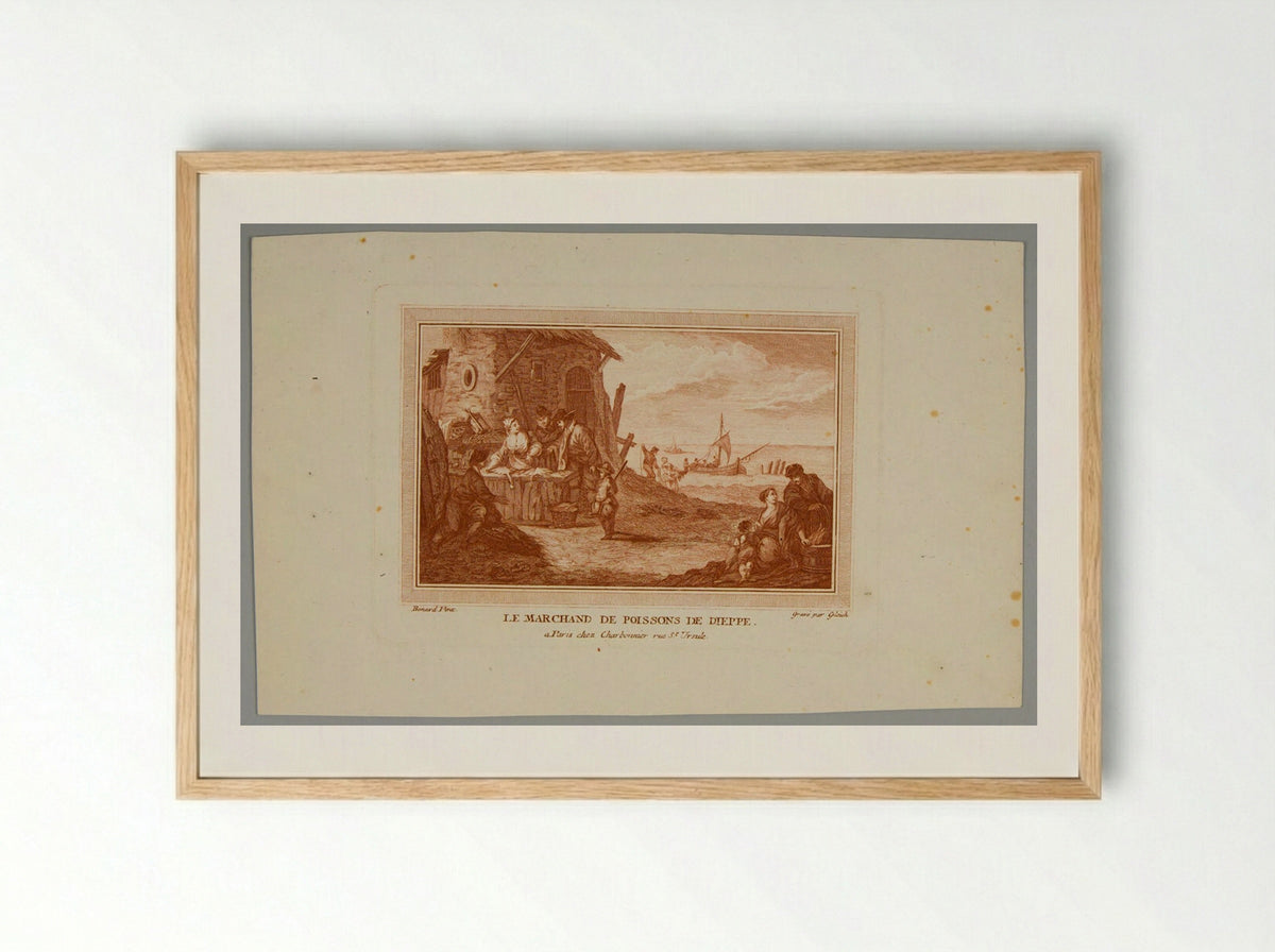 Le Marchand de Poissons de Dieppe - Gleich - Framed Print Wood