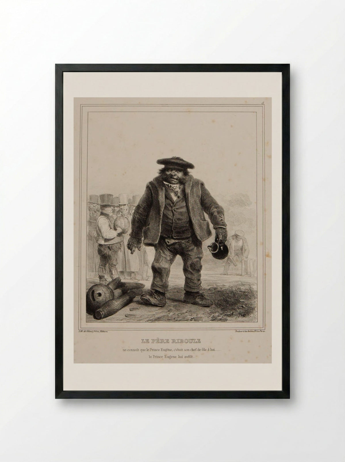 Le Père Riboule - Denis-Auguste-Marie Raffet - Framed Print Black