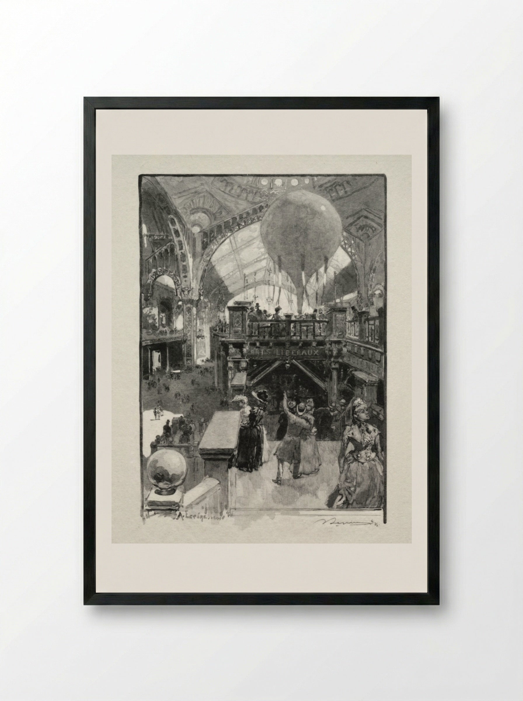 Le Palais des Arts Libéraux, Intérieur - Auguste Louis Lepère - Framed Print Black
