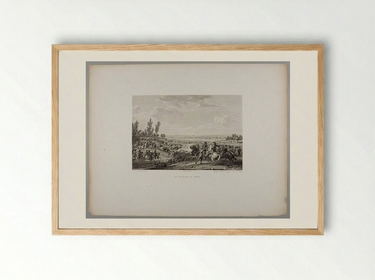 Le Passage du Rhin - Pierre Louis Henri Laurent - Framed Print Wood