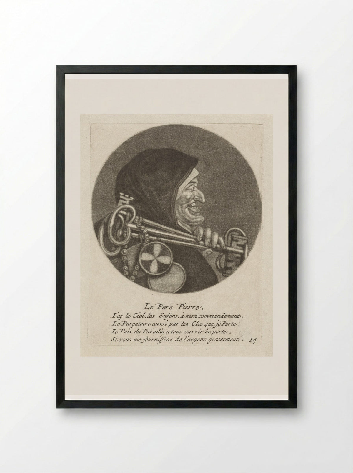 Le Pere Pierre - Jacob Gole - Framed Print Black