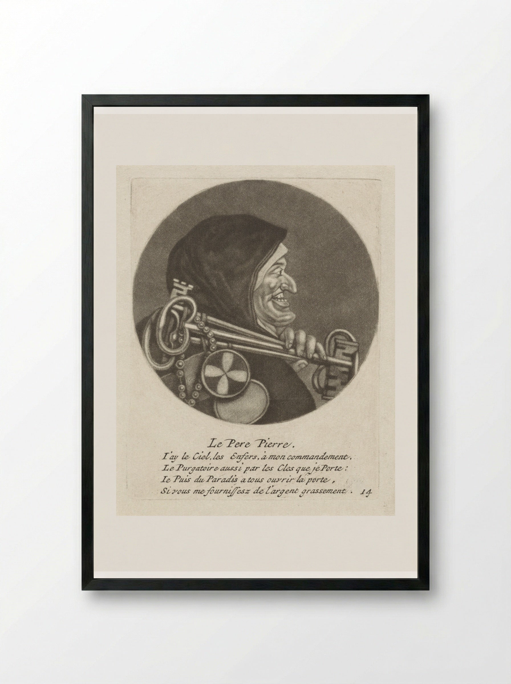 Le Pere Pierre - Jacob Gole - Framed Print Black