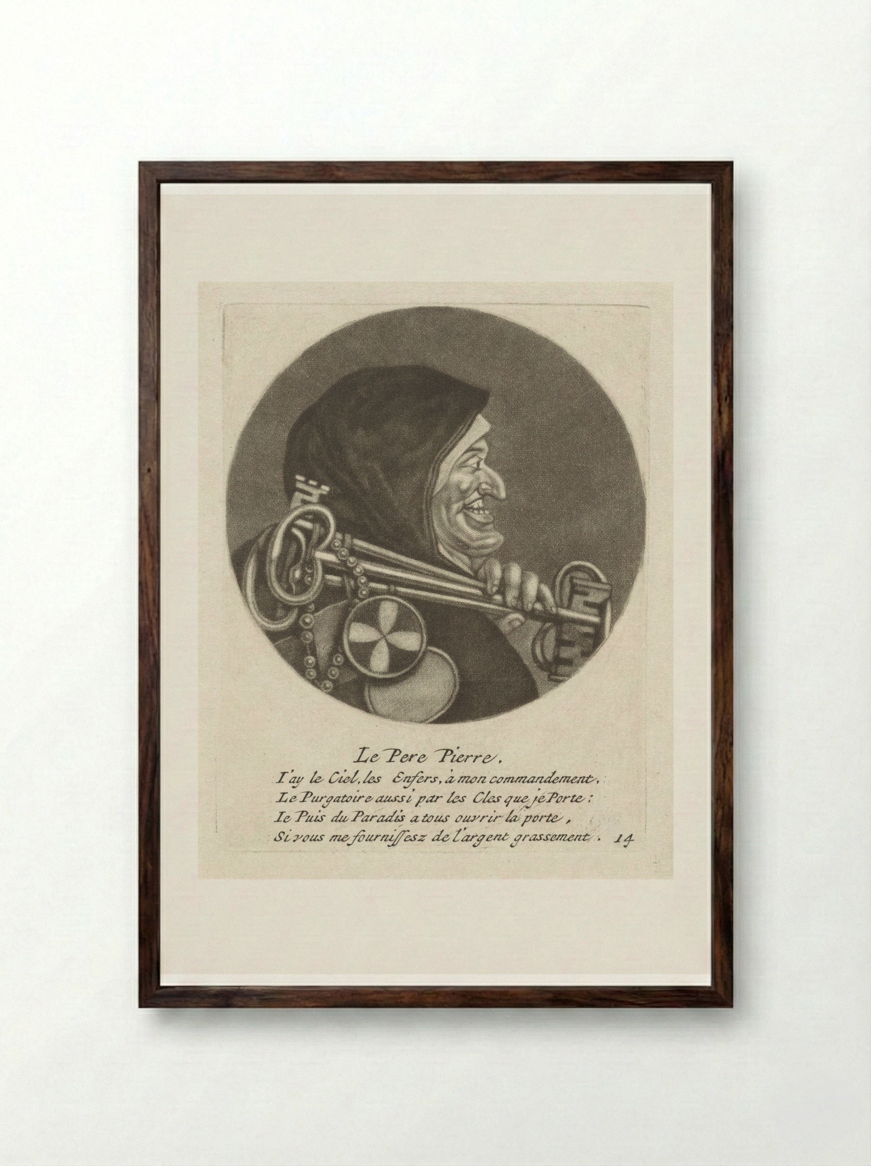 Le Pere Pierre - Jacob Gole - Framed Print Dark Wood