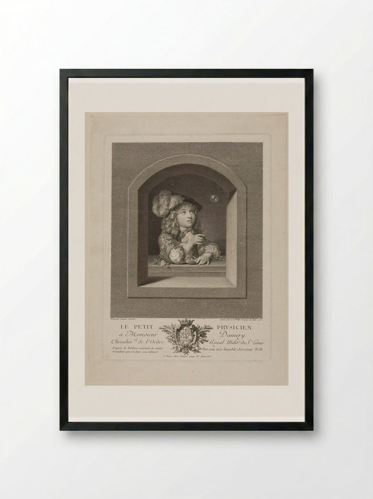 Le Petit Physicien - Johann Georg Wille - Framed Print Black