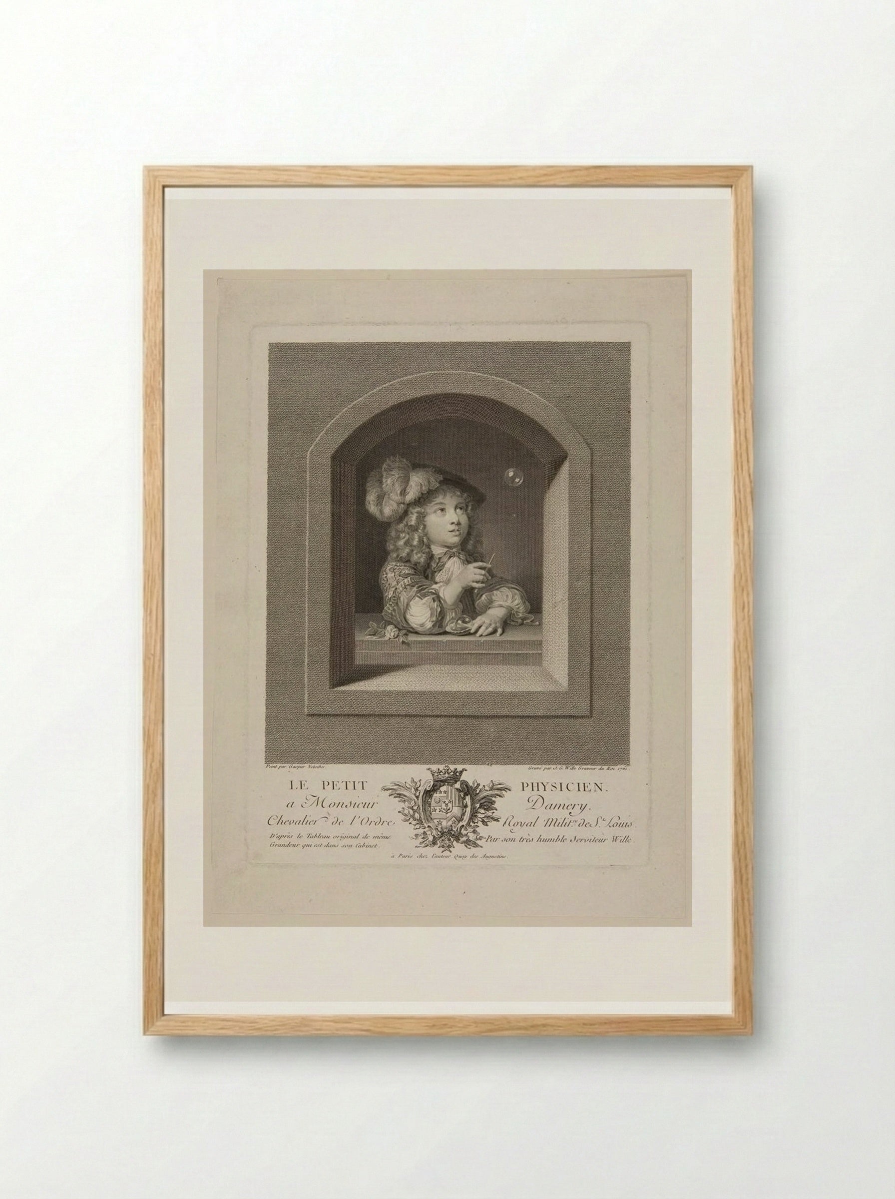Le Petit Physicien - Johann Georg Wille - Framed Print Wood