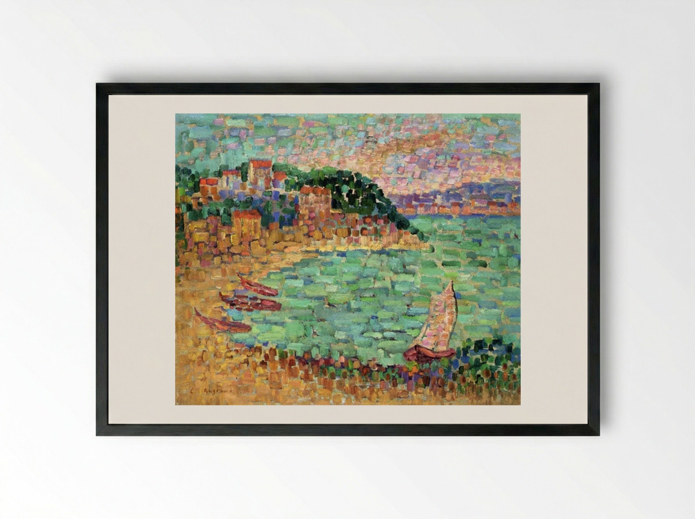 Le Petit Port - Charles Angrand - Framed Print Black