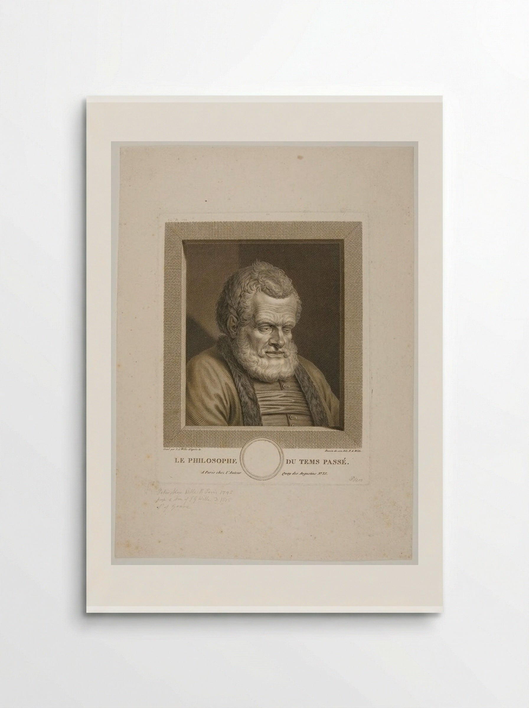 Le Philosophe du Tems Passé - Johann Georg Wille - Poster