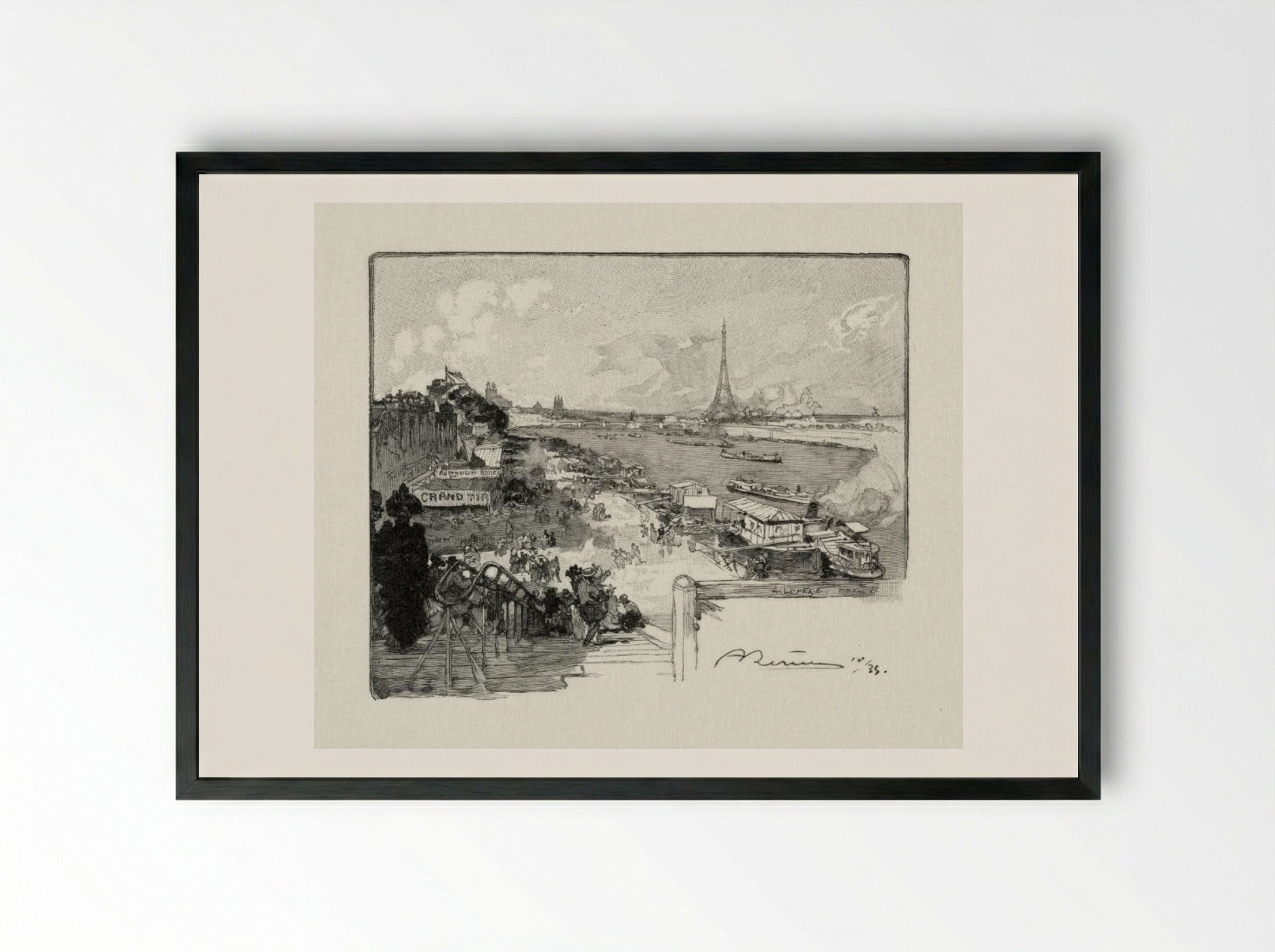 Le Point-du-Jour - Auguste Louis Lepère - Framed Print Black
