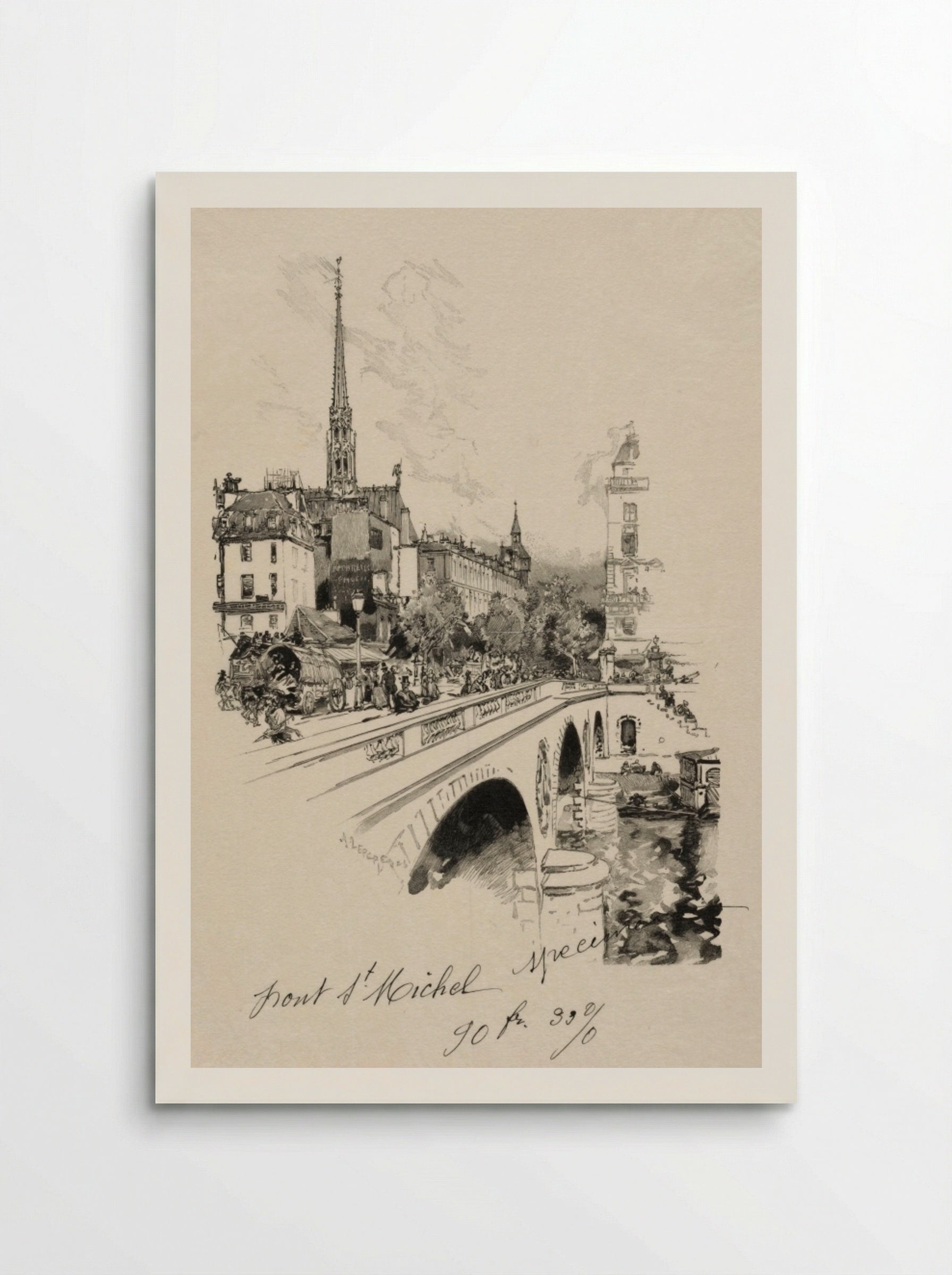 Le Pont Saint-Michel - Auguste Louis Lepère - Poster