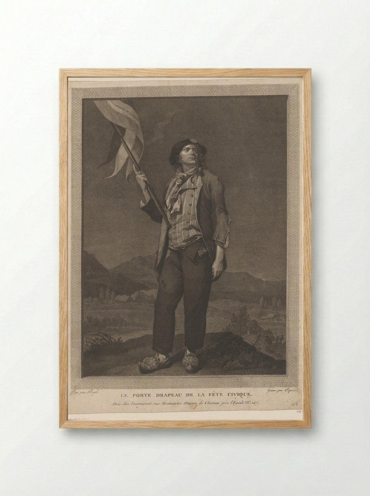 Le Porte-Drapeau de la Fête Civique - Jacques-Louis Copia - Framed Print Wood