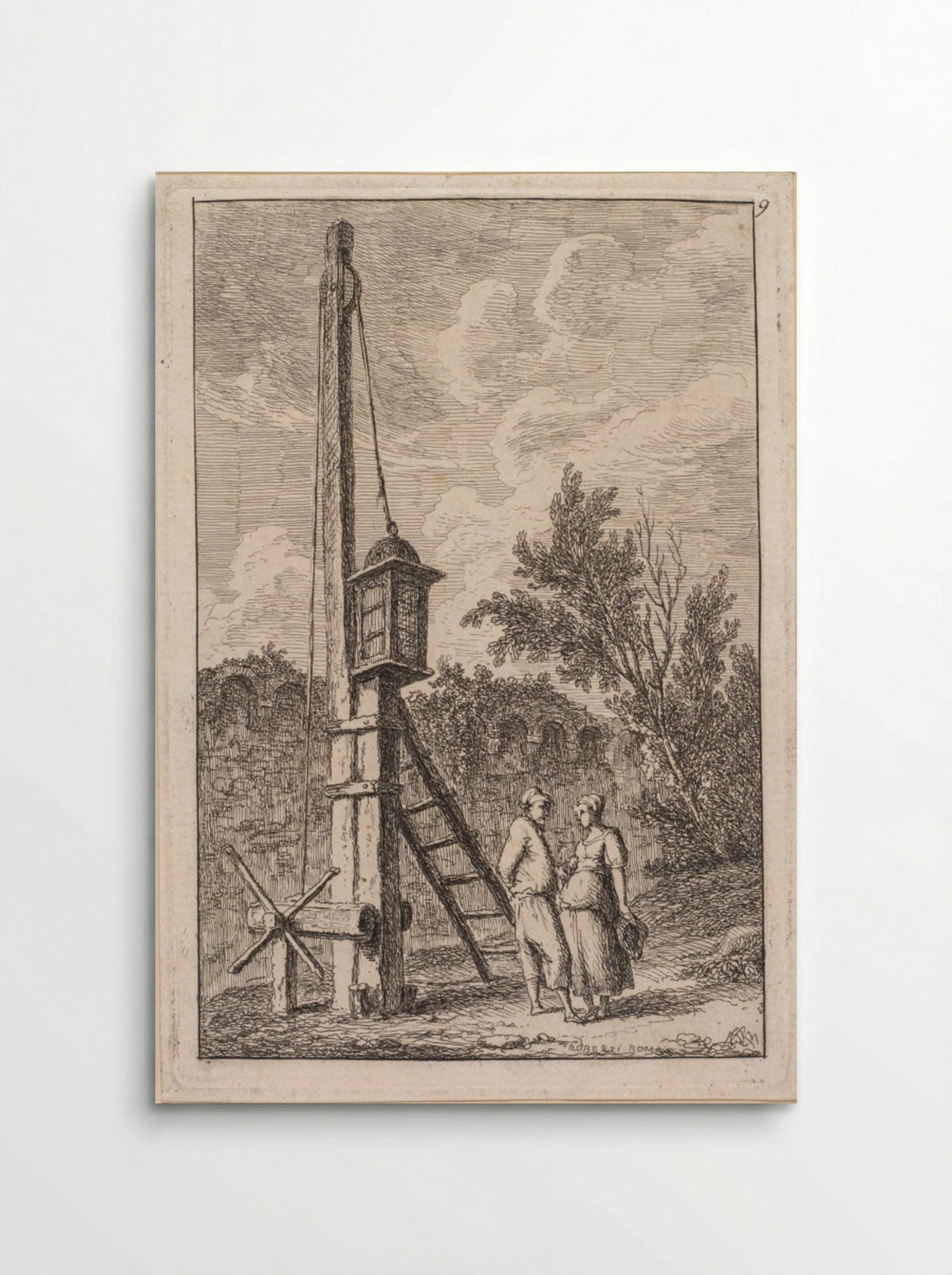 Le Poteau - Hubert Robert - Poster