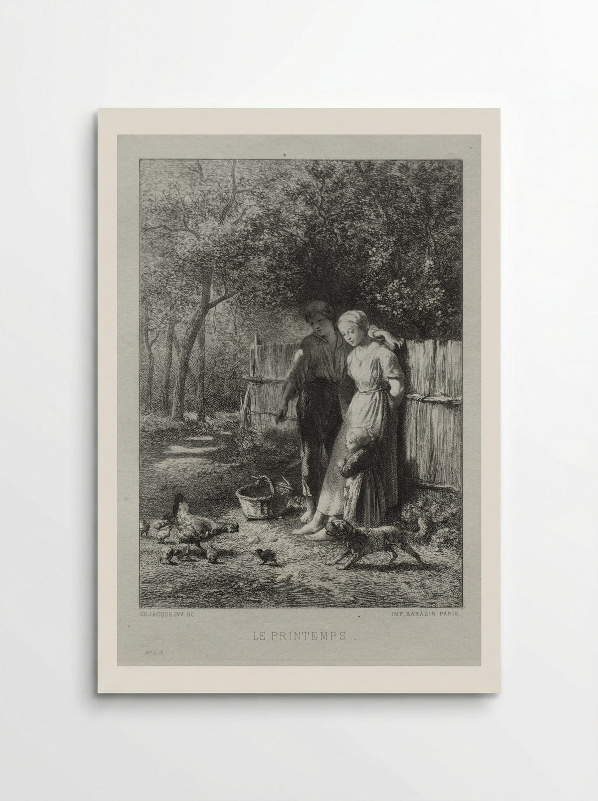 Le Printemps (Springtime) - Charles Jacque - Poster