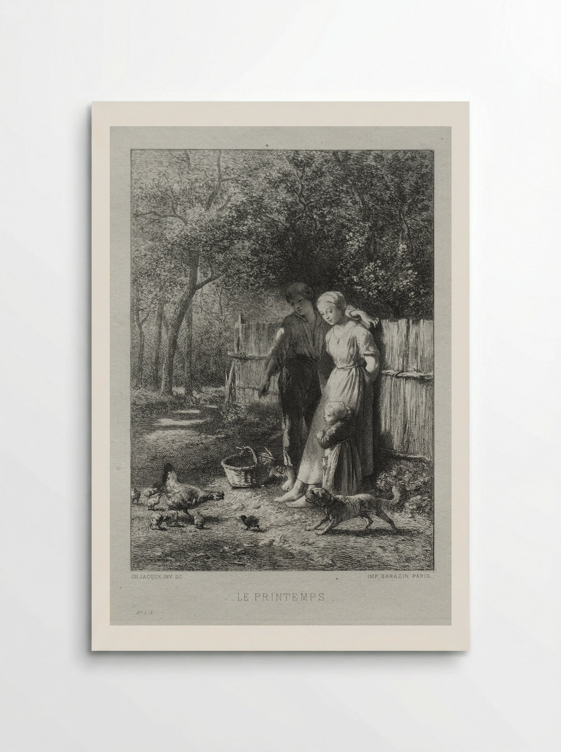 Le Printemps (Springtime) - Charles Jacque - Poster