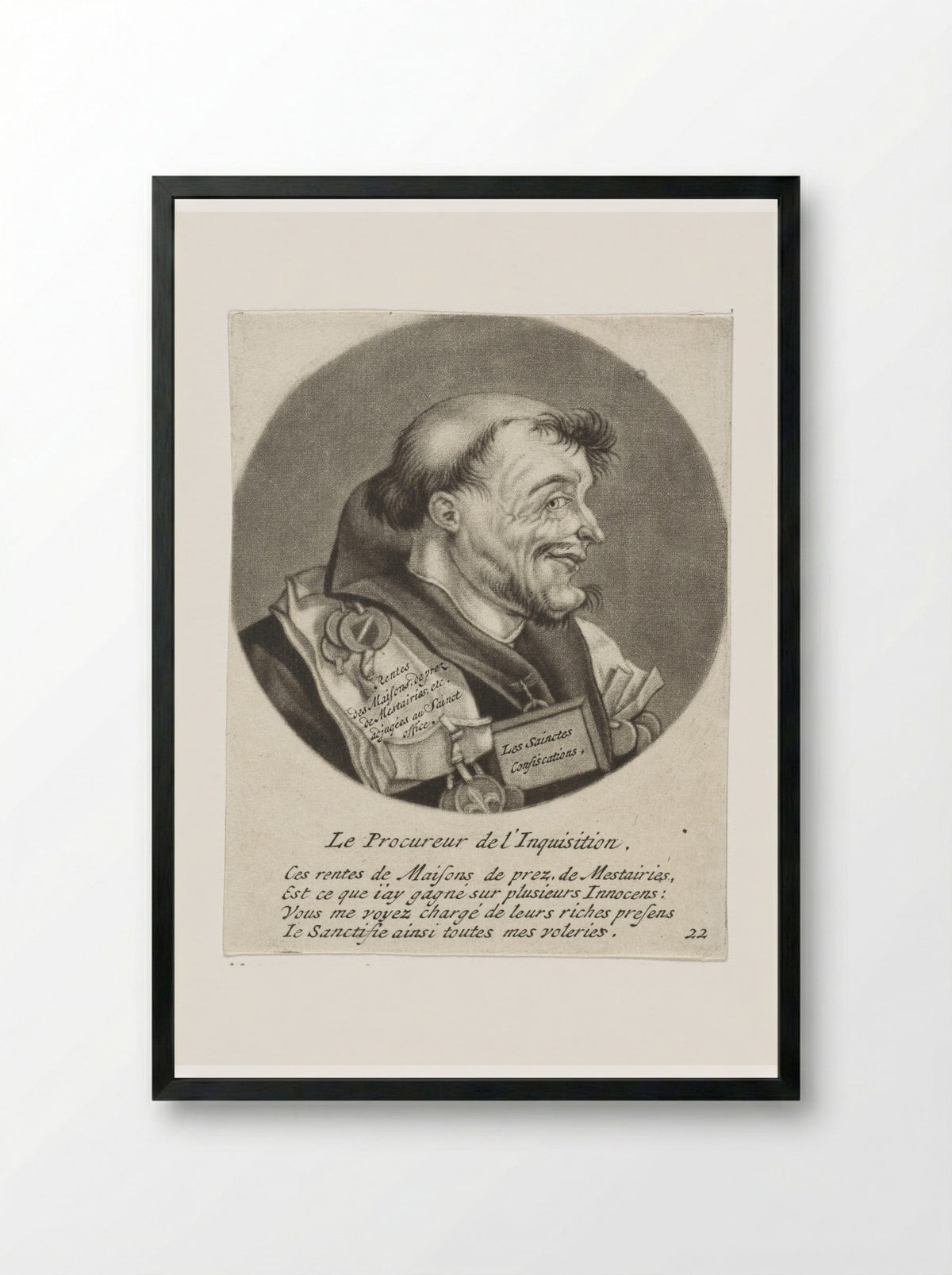 Le Procureur de l'Inquisition - Jacob Gole - Framed Print Black