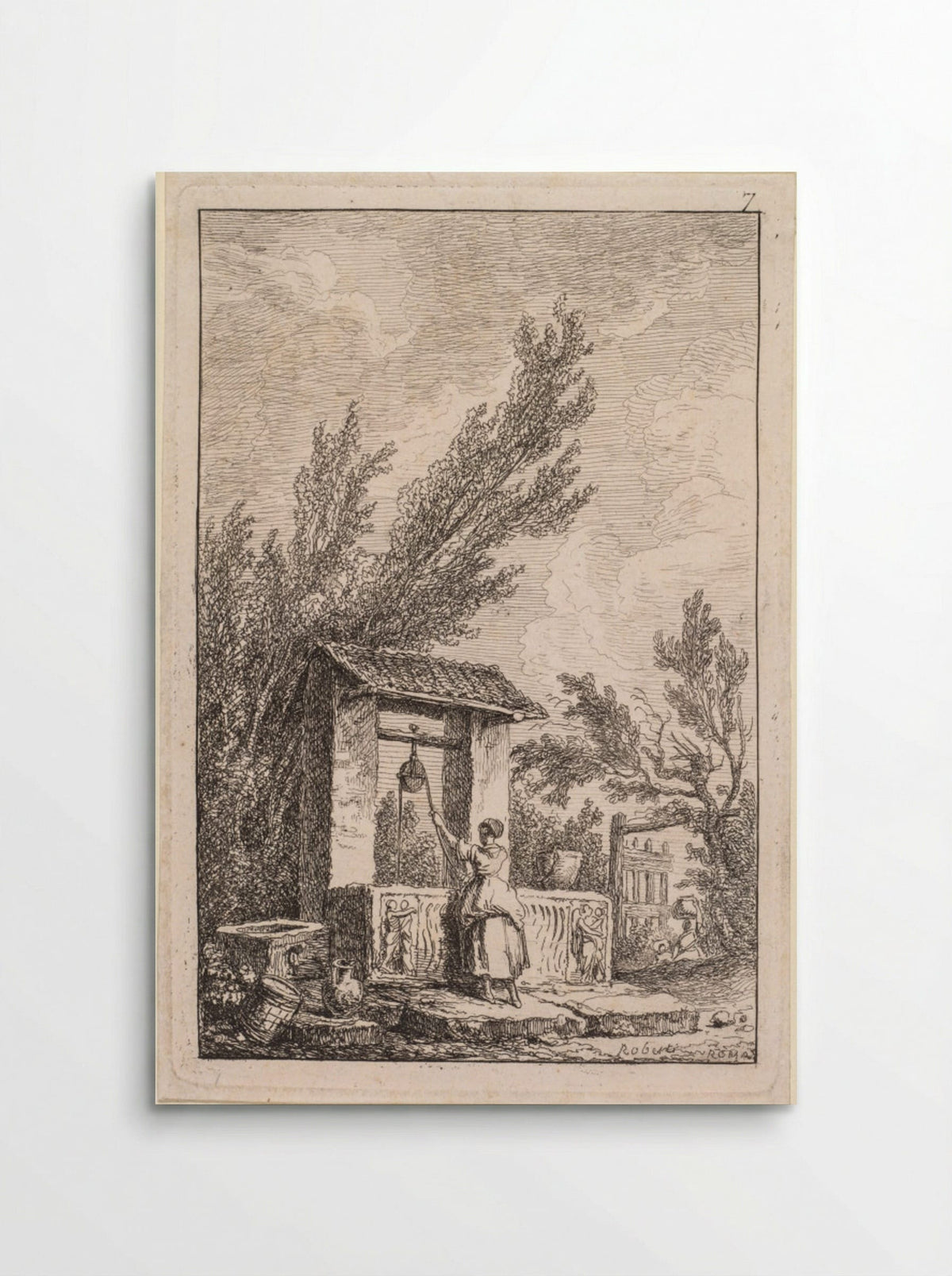 Le Puits - Hubert Robert - Poster