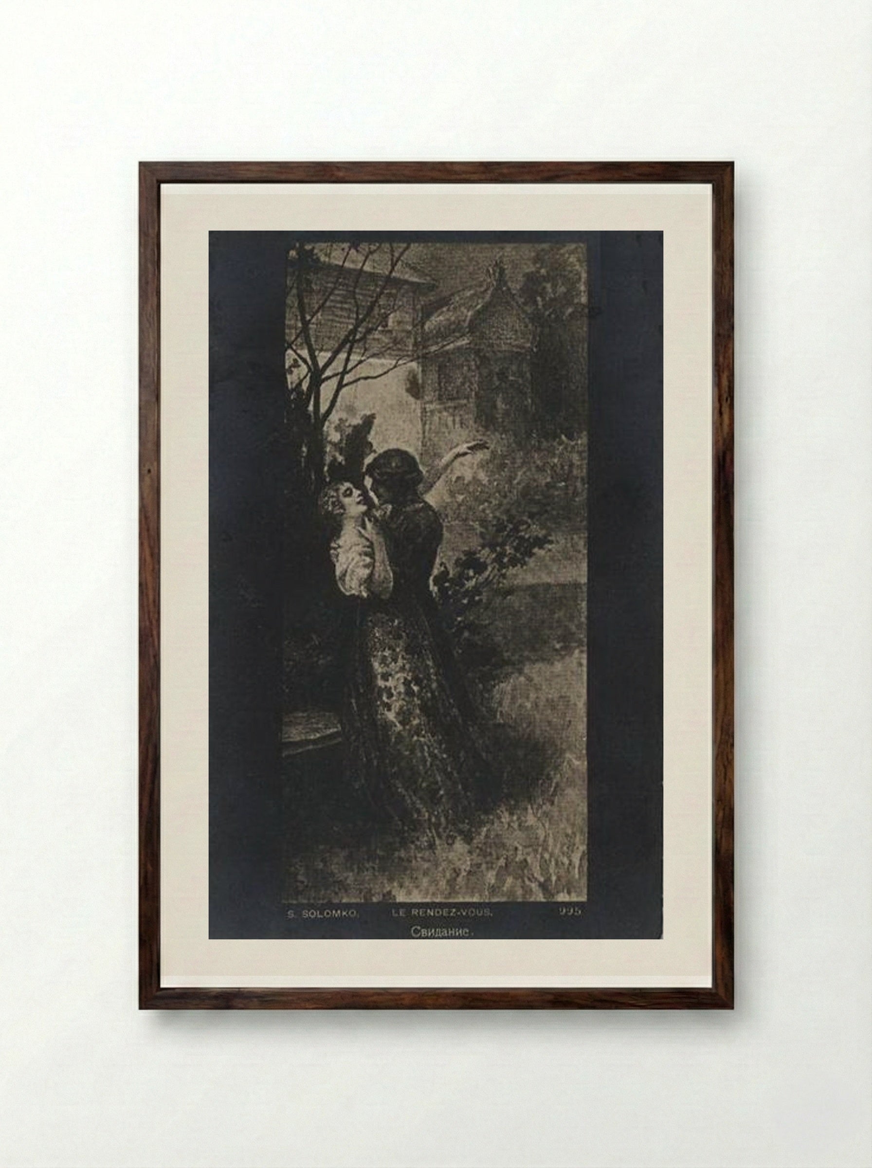 Le Rendez-vous - Sergey Solomko - Framed Print Dark Wood