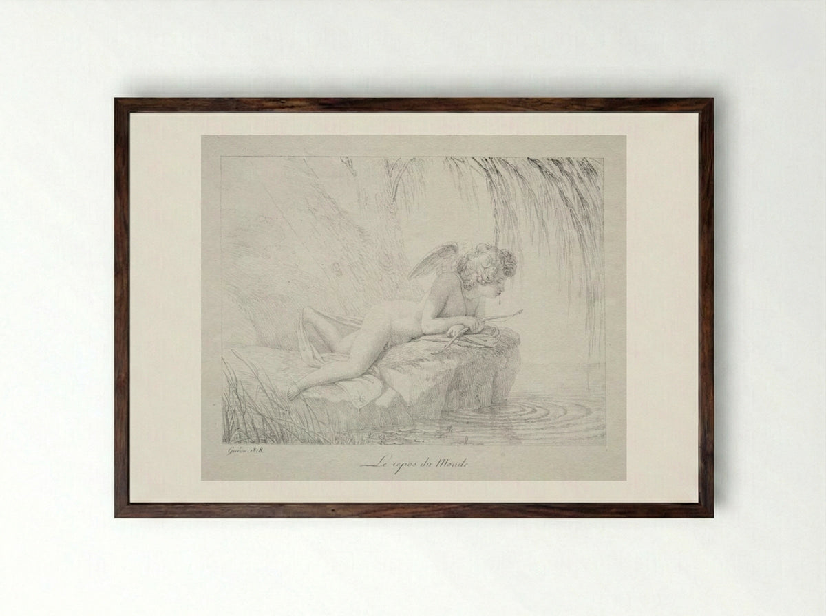 Le Repos du Monde - Pierre-Narcisse Guérin - Framed Print Dark Wood