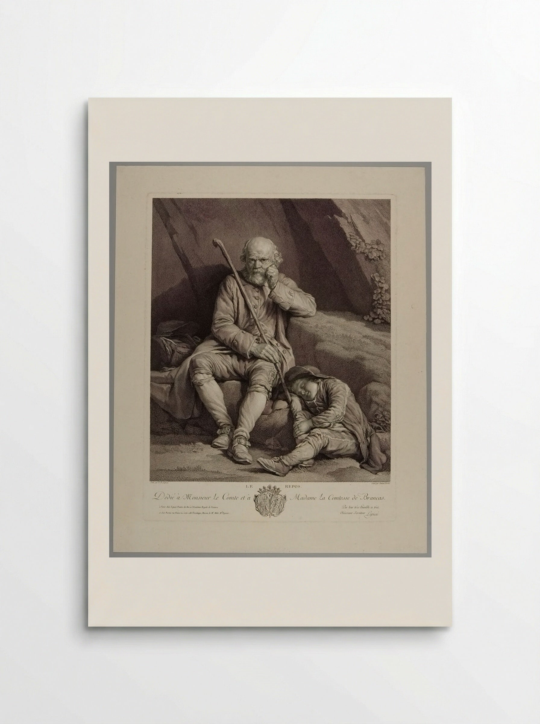 Le Repos - Charles Clément Bervic - Poster