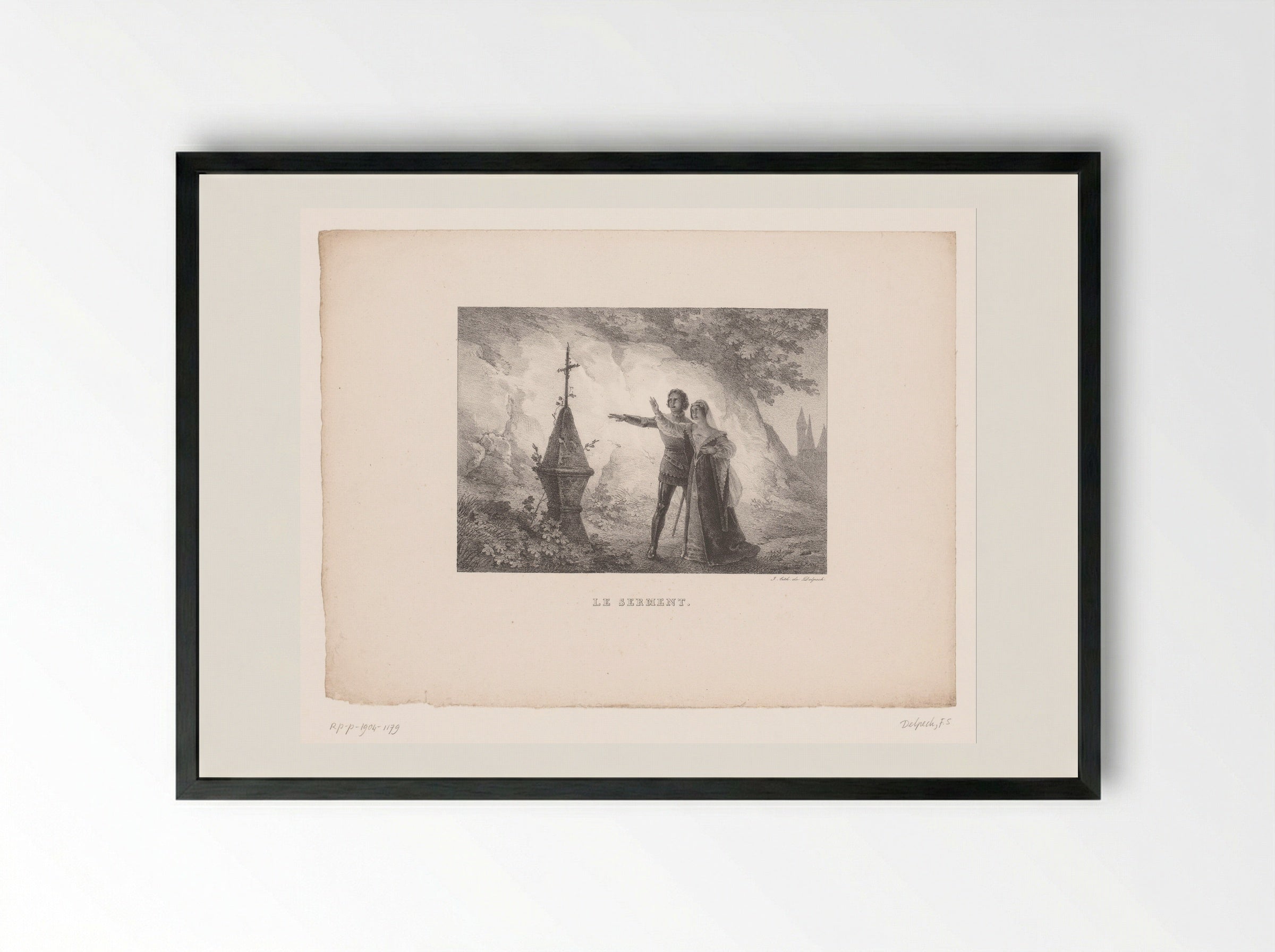 Le Serment - Horace Vernet - Framed Print Black