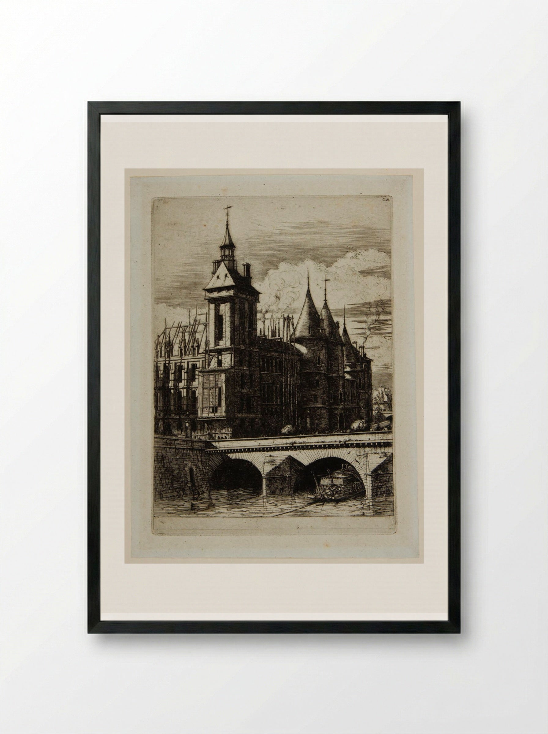 Le Stryge - Charles Meryon - Framed Print Black