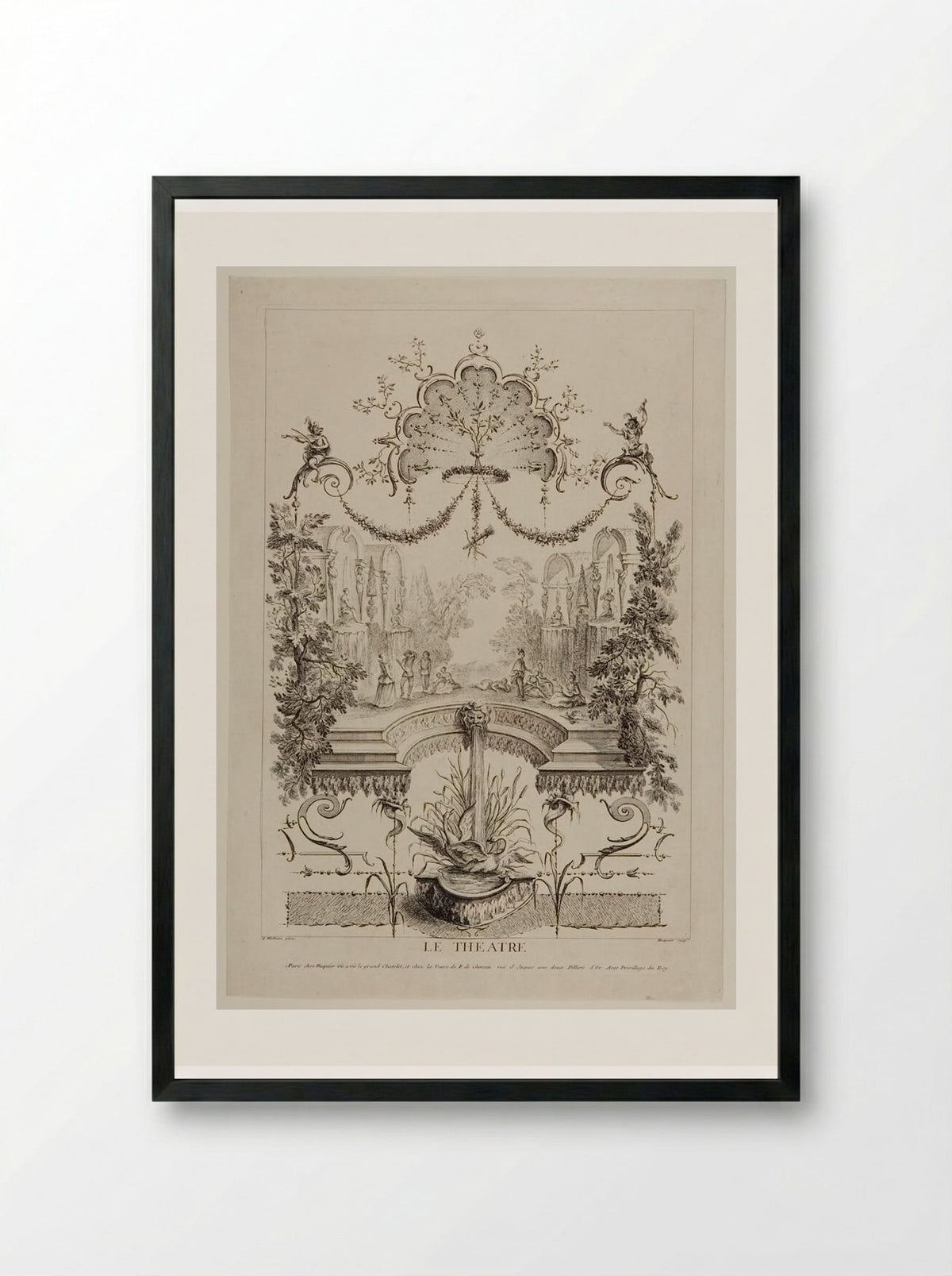 Le Théâtre - Gabriel Huquier - Framed Print Black