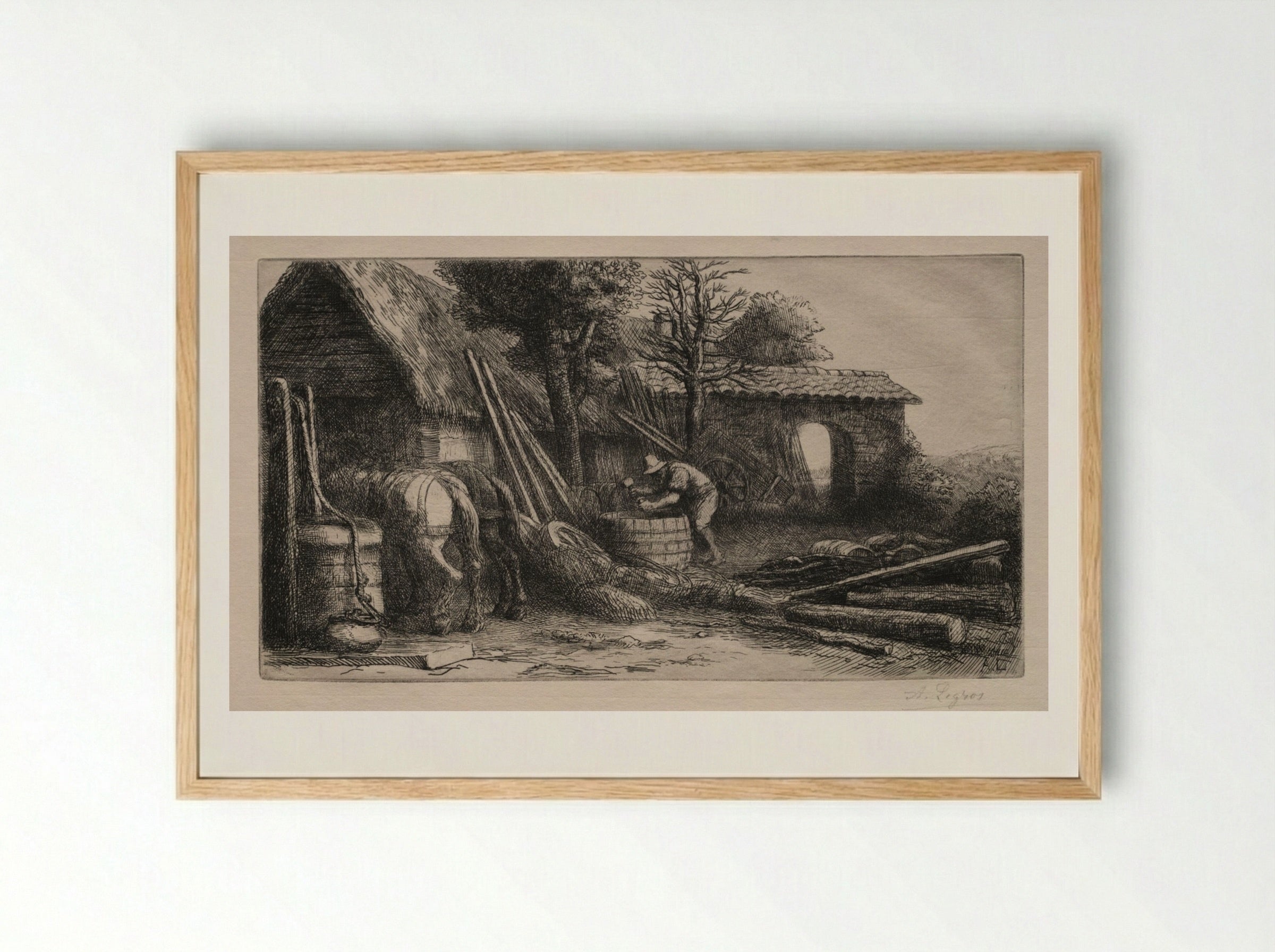 Le Tonnelier - Alphonse Legros - Framed Print Wood