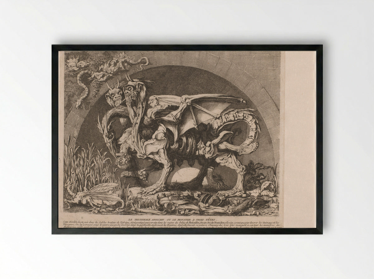 Le Tricephale Africain - Louis Jean Desprez - Framed Print Black