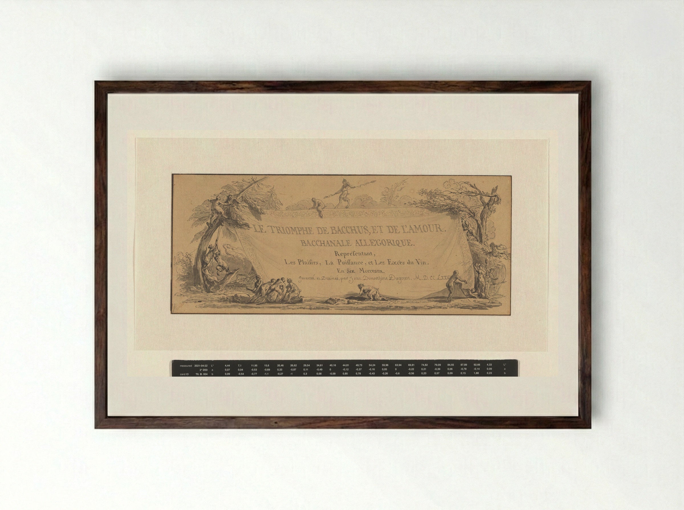 Le Triomphe de Bacchus, et de l'Amour - Jean Démosthène Dugourc - Framed Print Dark Wood