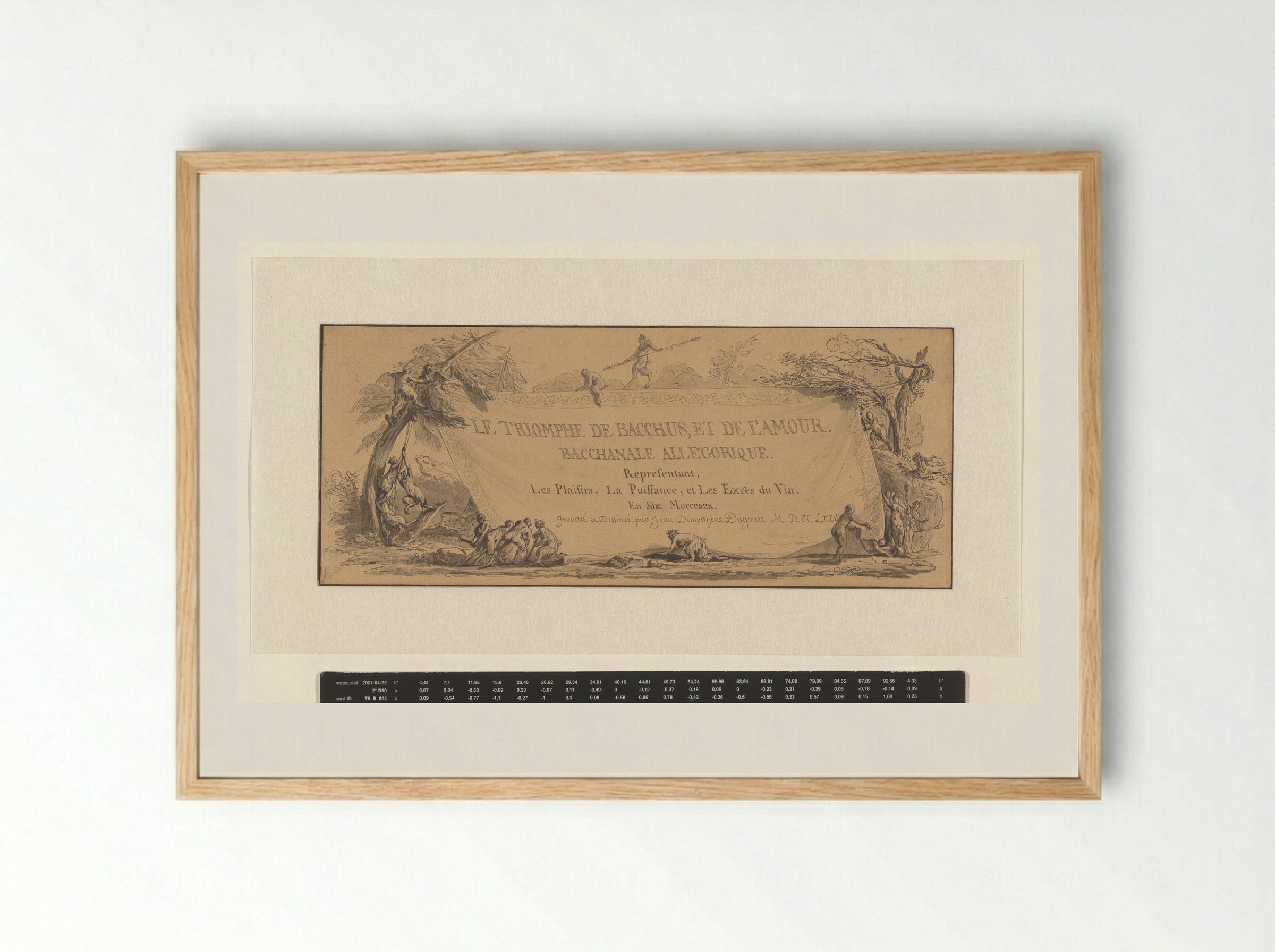 Le Triomphe de Bacchus, et de l'Amour - Jean Démosthène Dugourc - Framed Print Wood
