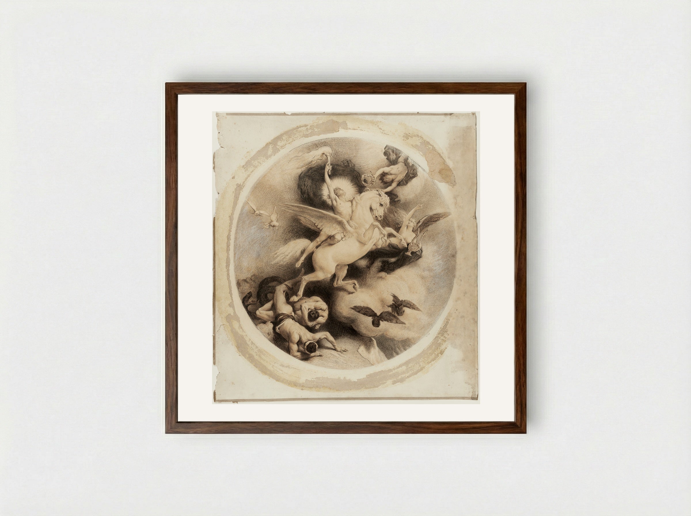 Le Triomphe de l'Art - Léon Bonnat - Framed Print Dark Wood