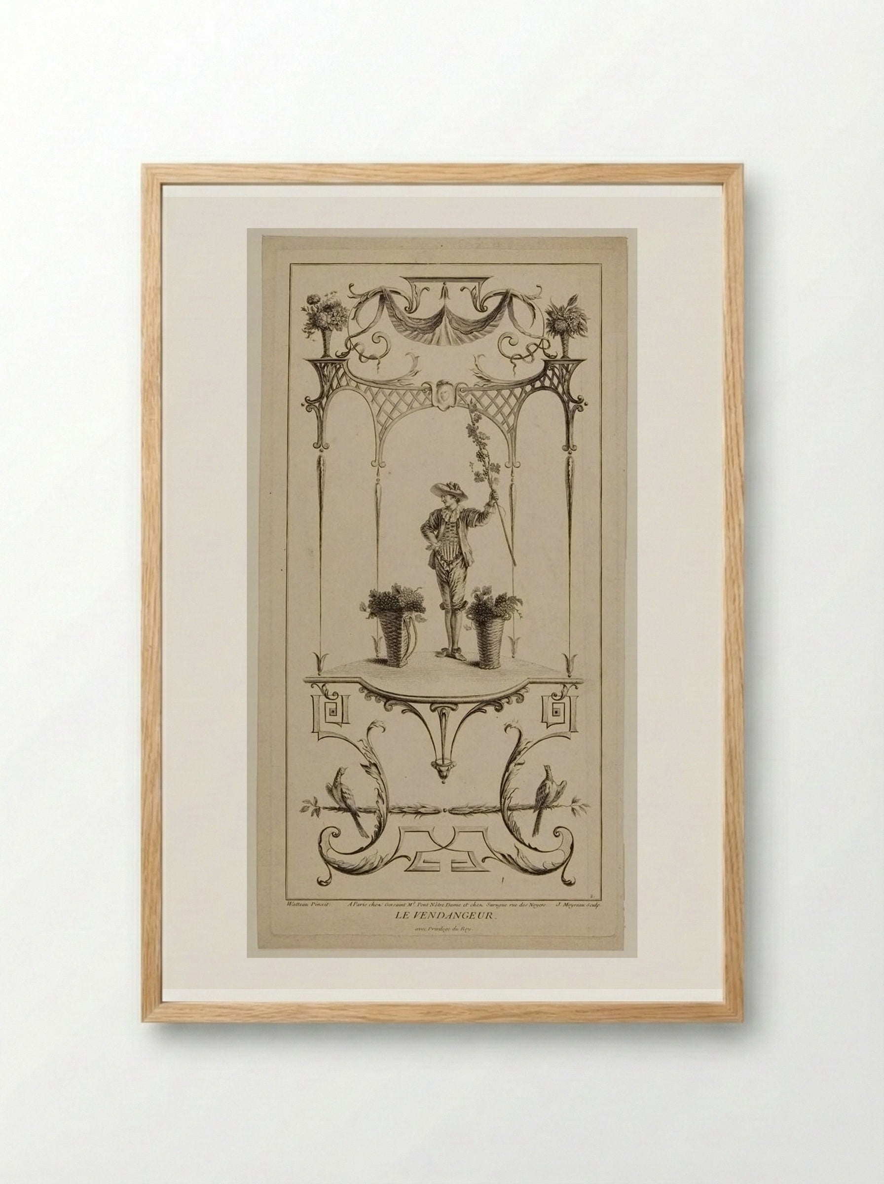 Le Vendangeur - Jean Moyreau - Framed Print Wood