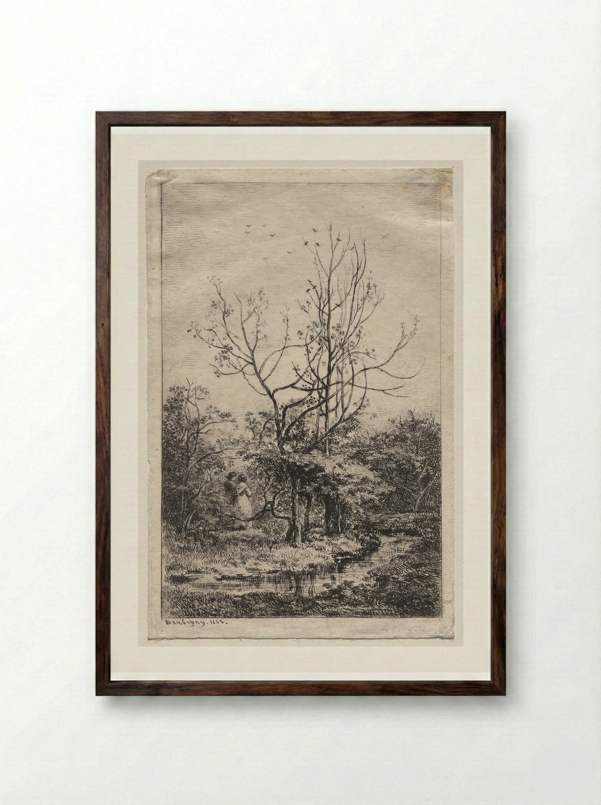Le Verger - Charles François Daubigny - Framed Print Dark Wood