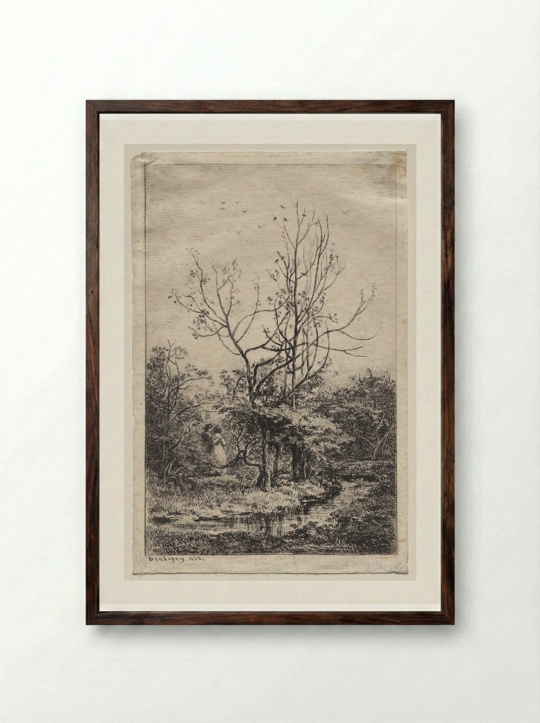 Le Verger - Charles François Daubigny - Framed Print Dark Wood
