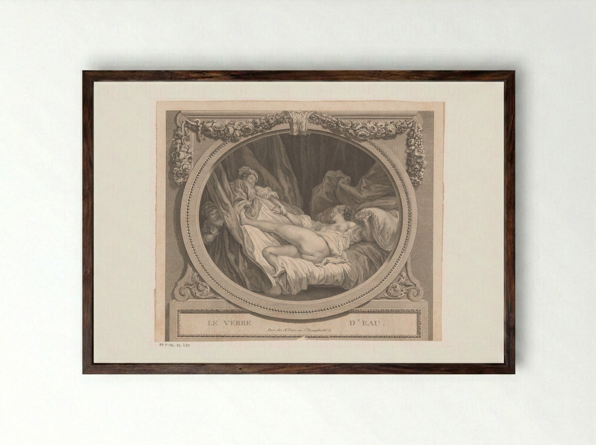 Le Verre d'Eau - Nicolas Ponce - Framed Print Dark Wood