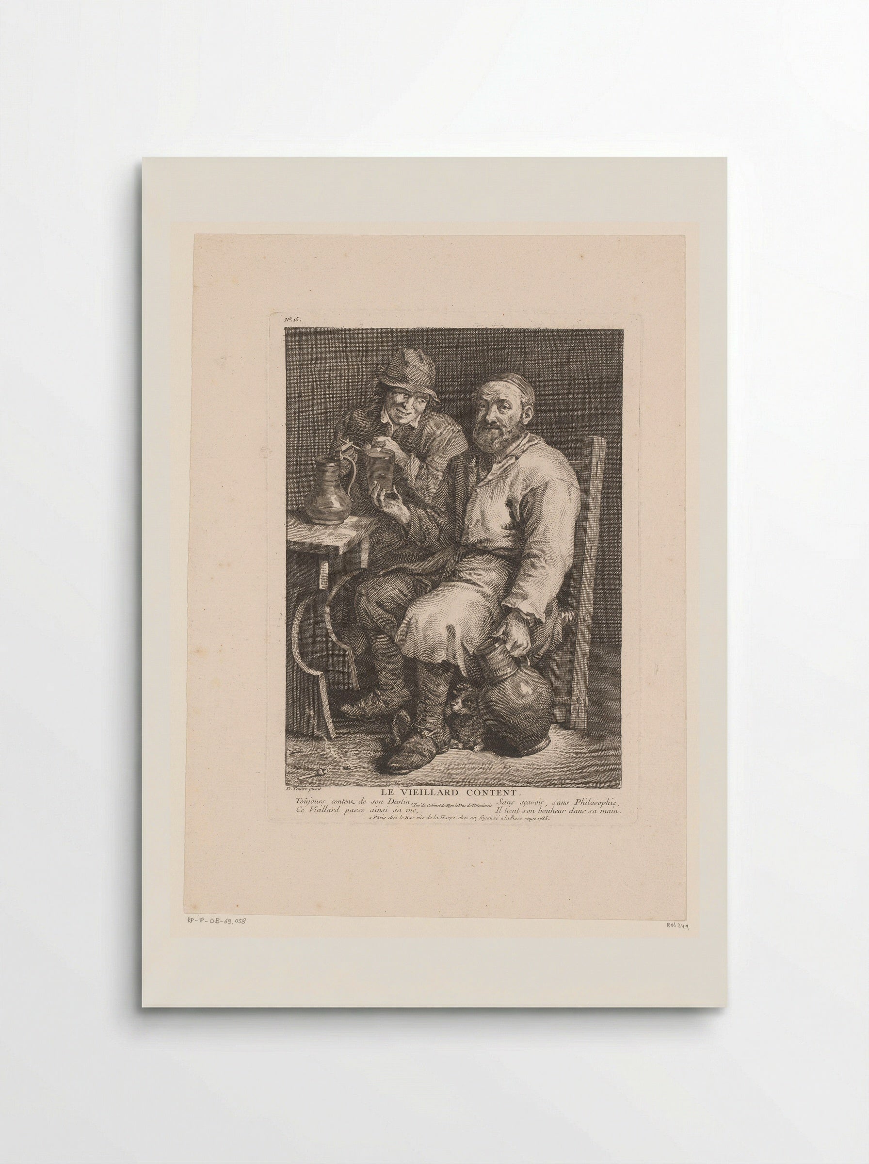 Le Vieillard Content - Jacques-Philippe Le Bas - Poster