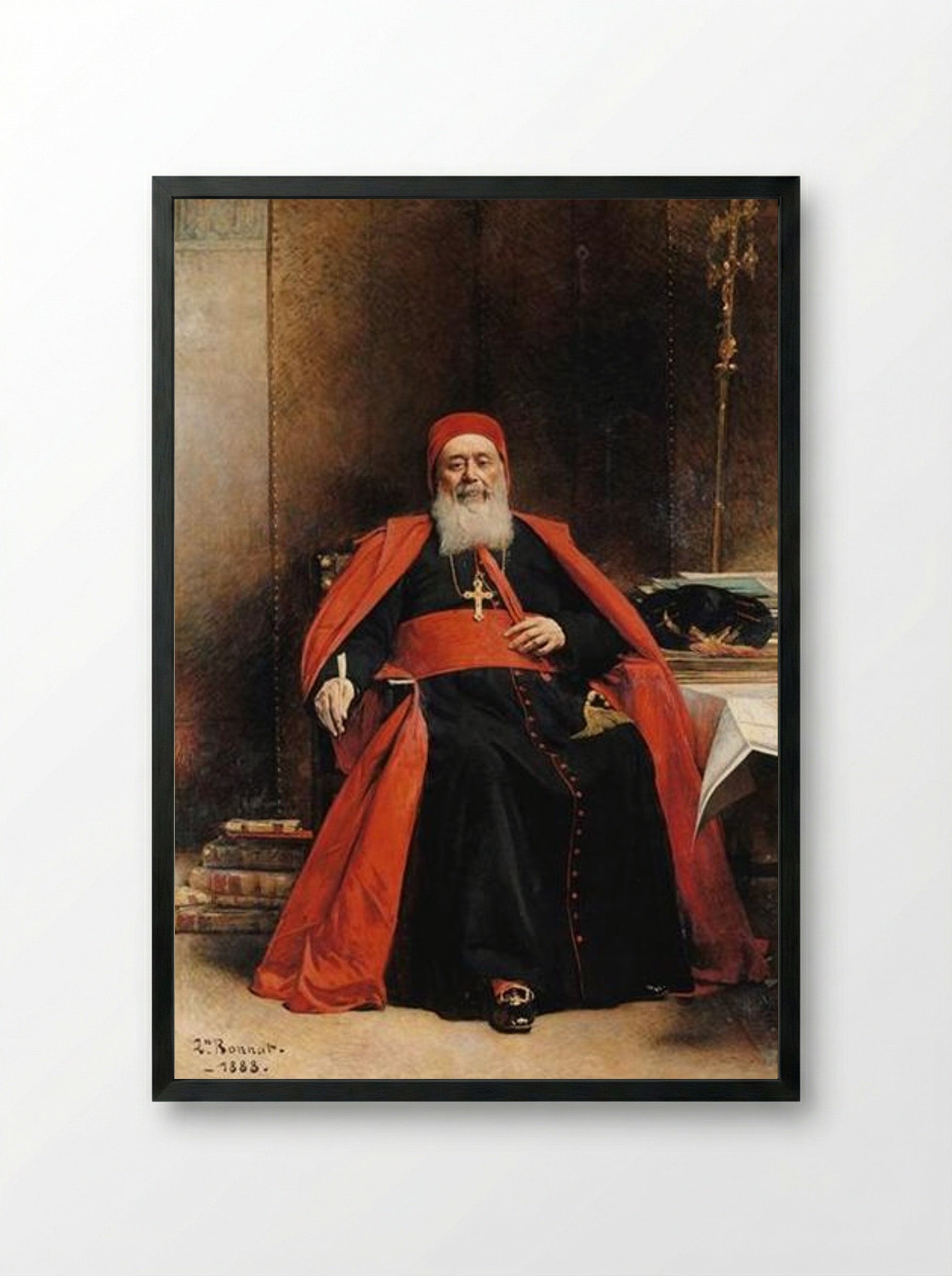 Le cardinal Charles Lavigerie - Léon Bonnat - Framed Print Black