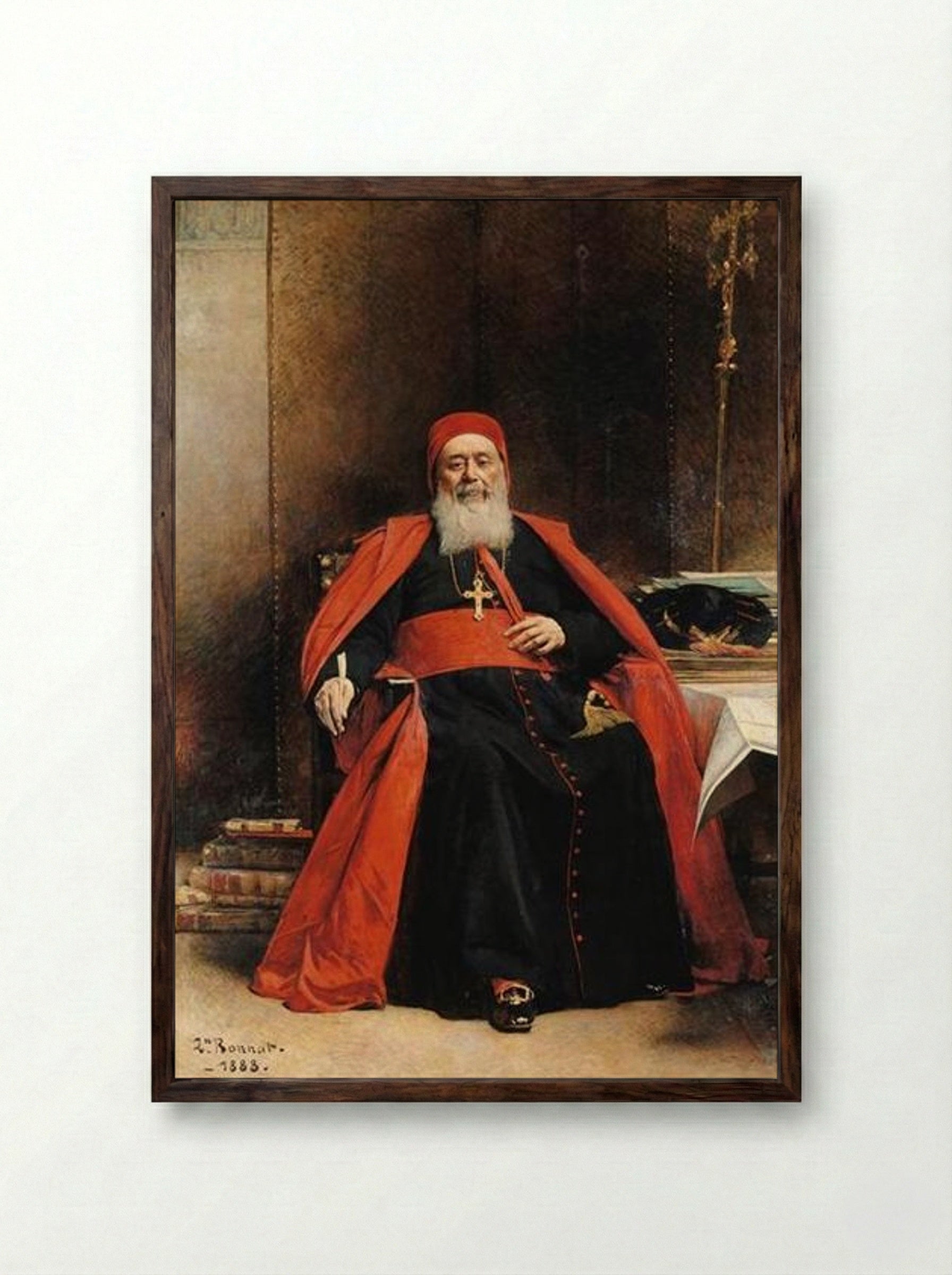 Le cardinal Charles Lavigerie - Léon Bonnat - Framed Print Dark Wood