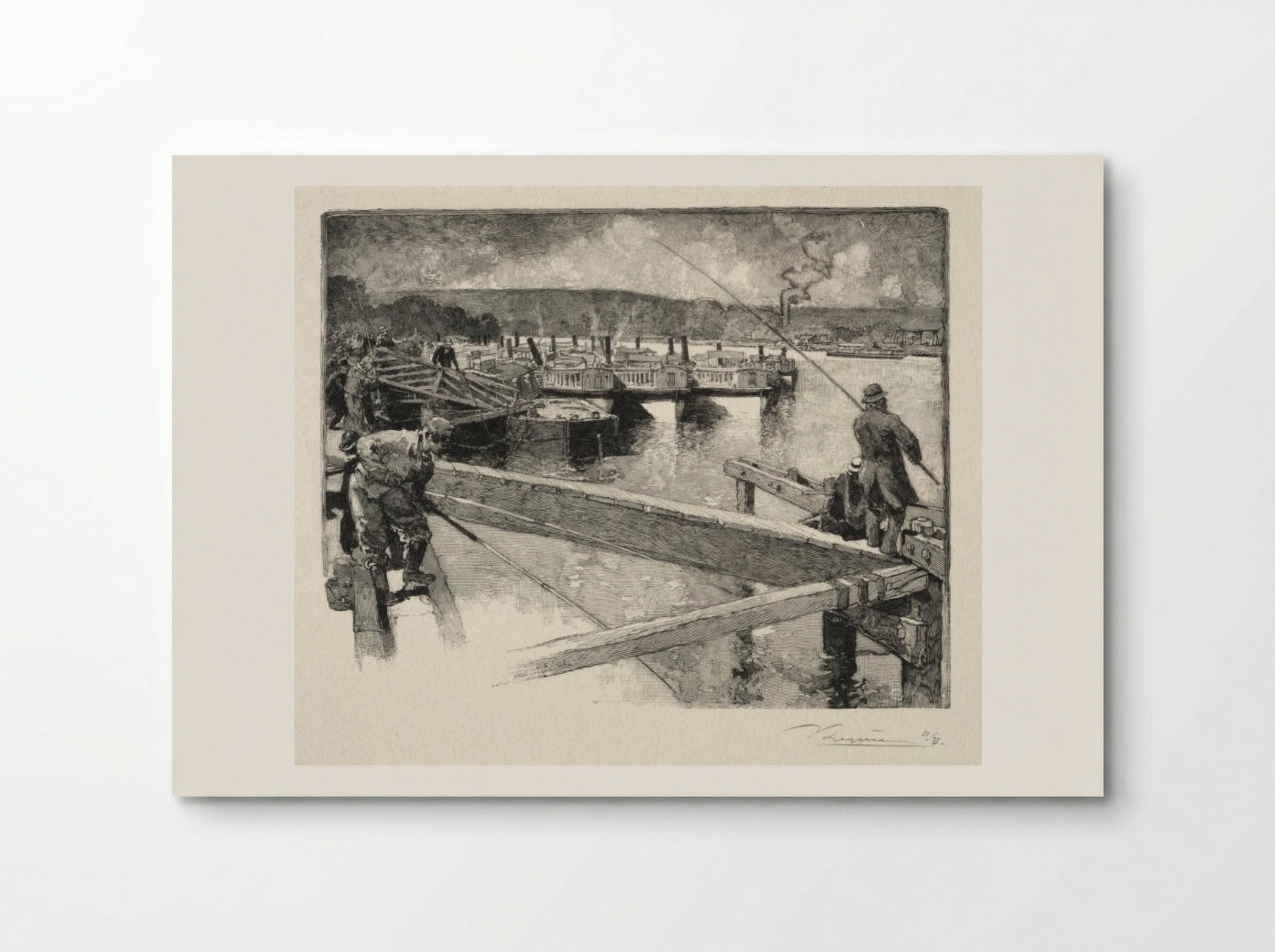 Le garage des bateaux-omnibus - Auguste Louis Lepère - Poster