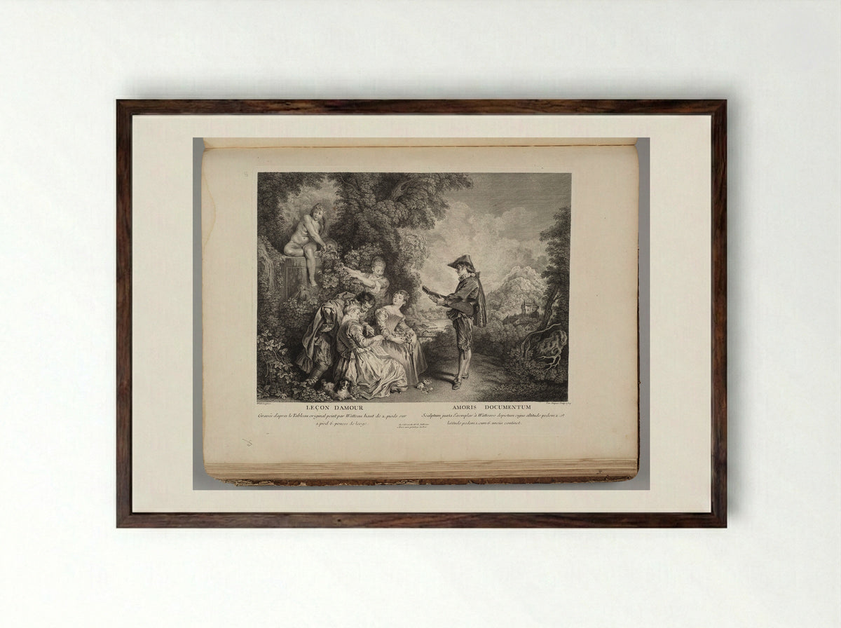 Leçon d'Amour - Charles Dupuis - Framed Print Dark Wood