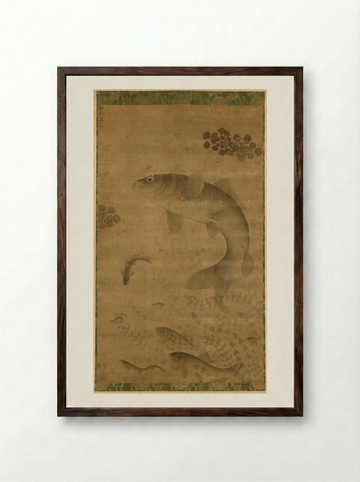 Leaping Carp - Liu Jie - Framed Print Dark Wood