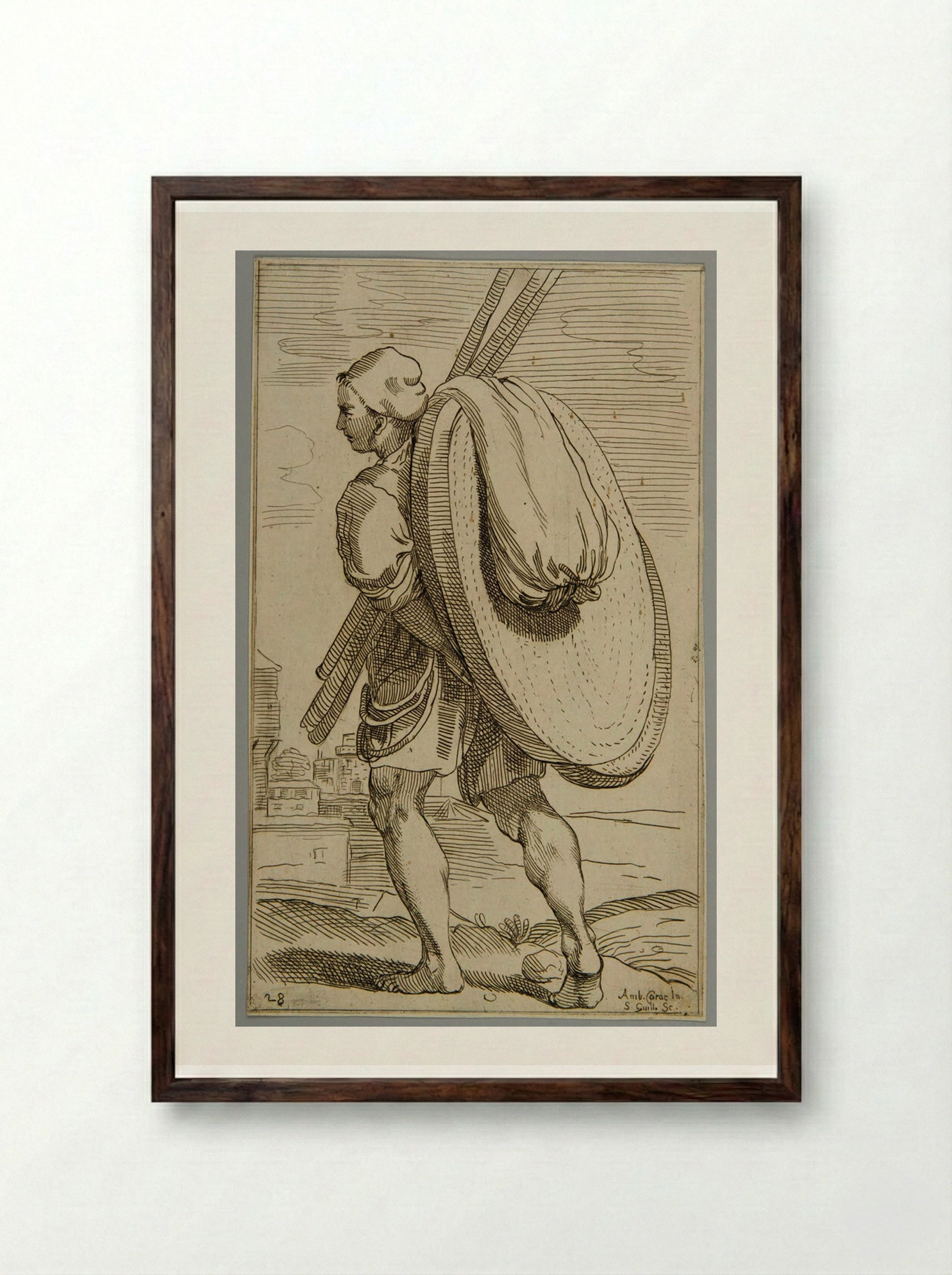 Leather Tanning (Plate 17) - Simon Guillain - Framed Print Dark Wood