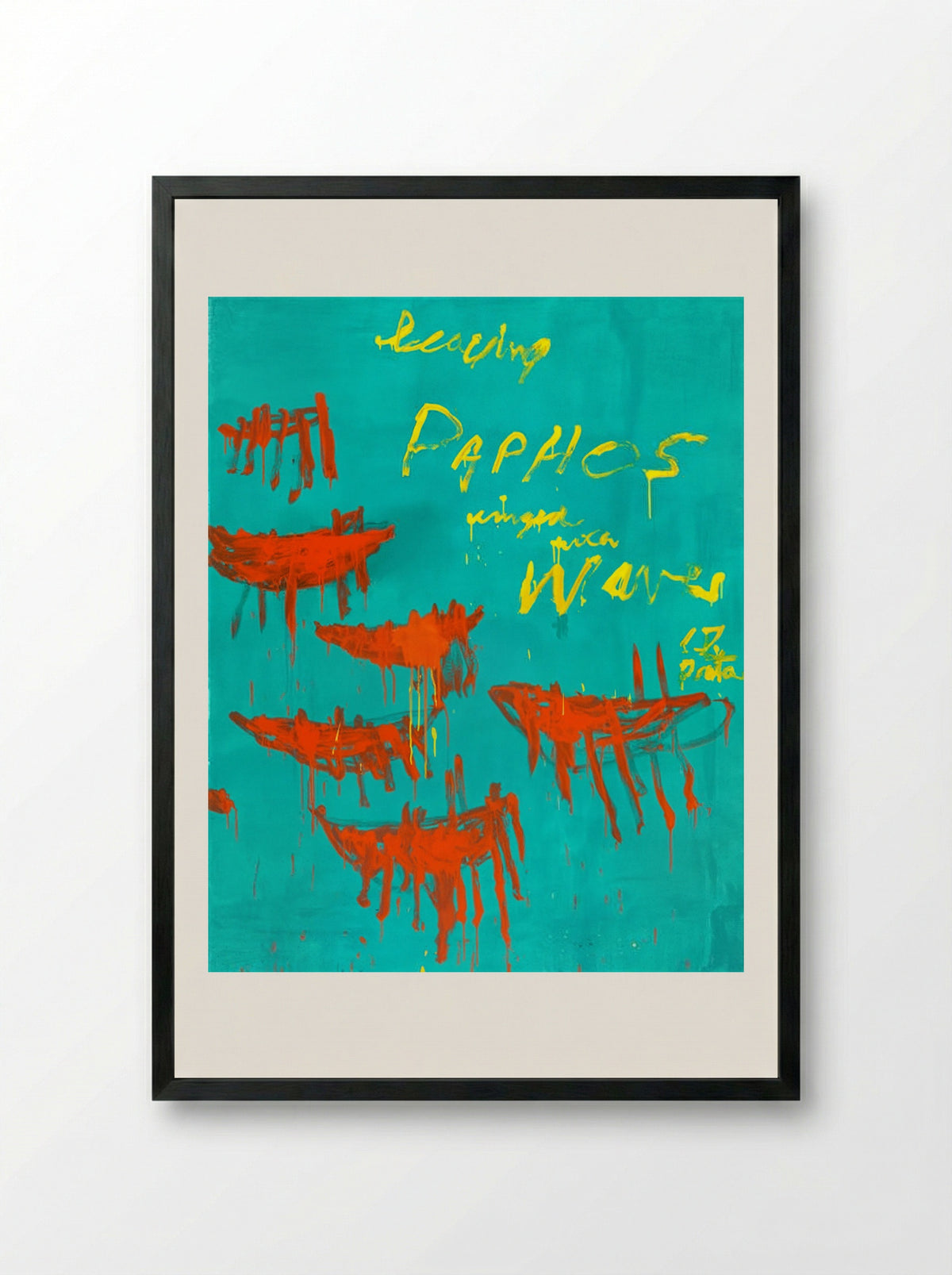 Leaving Paphos Ringed With Waves V - Cy Twombly - Framed Print Black