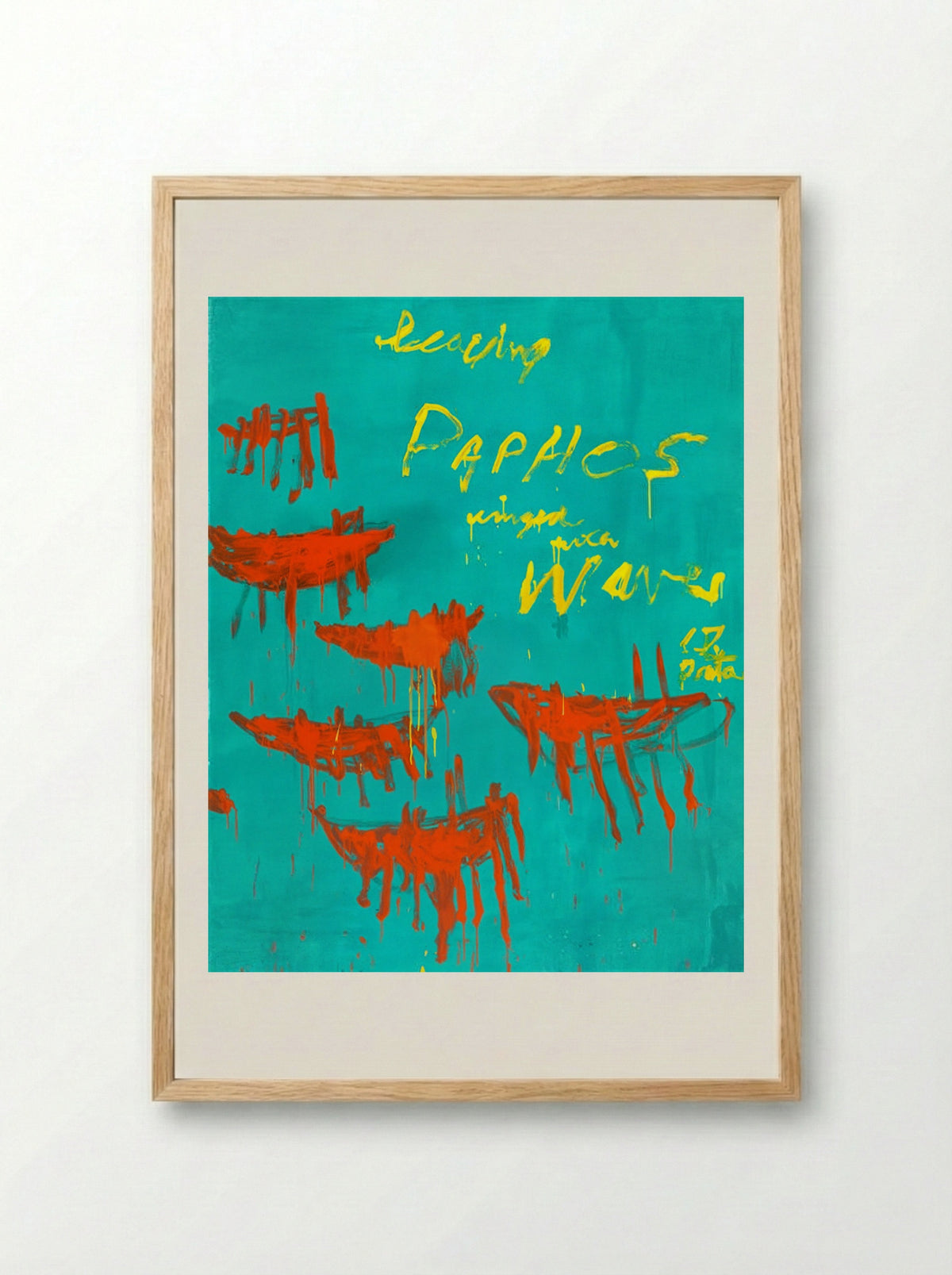 Leaving Paphos Ringed With Waves V - Cy Twombly - Framed Print Wood