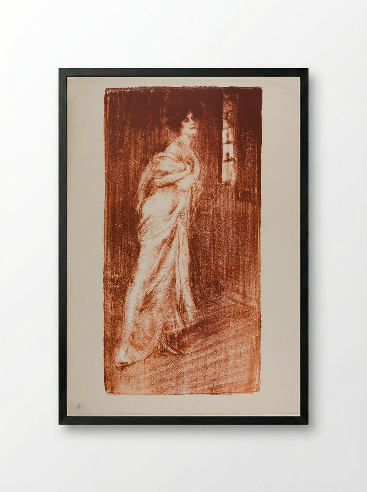 Leaving the Theater - Albert Belleroche - Framed Print Black