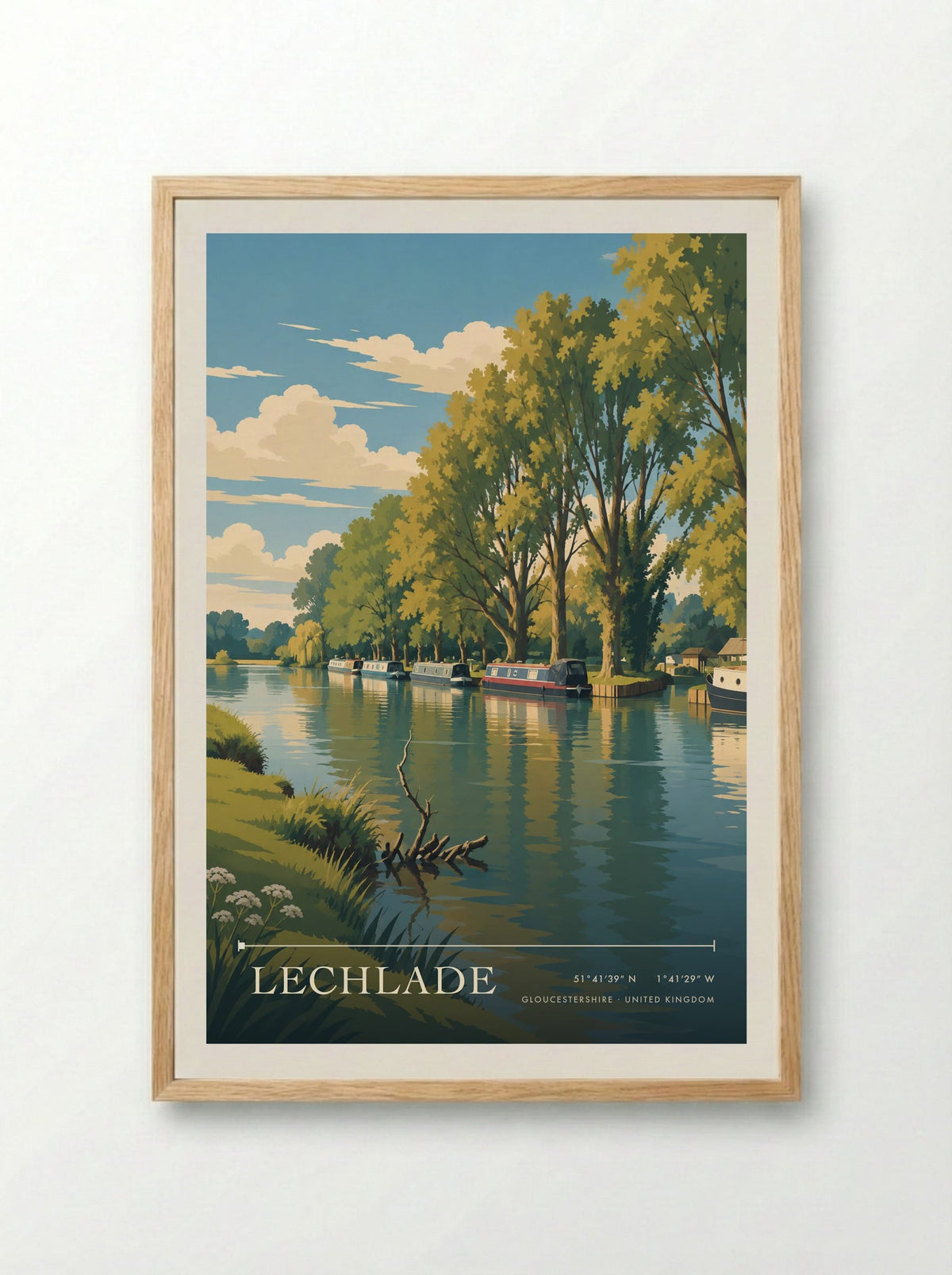 Lechlade, Gloucestershire | Travel Poster - Framed Print Wood