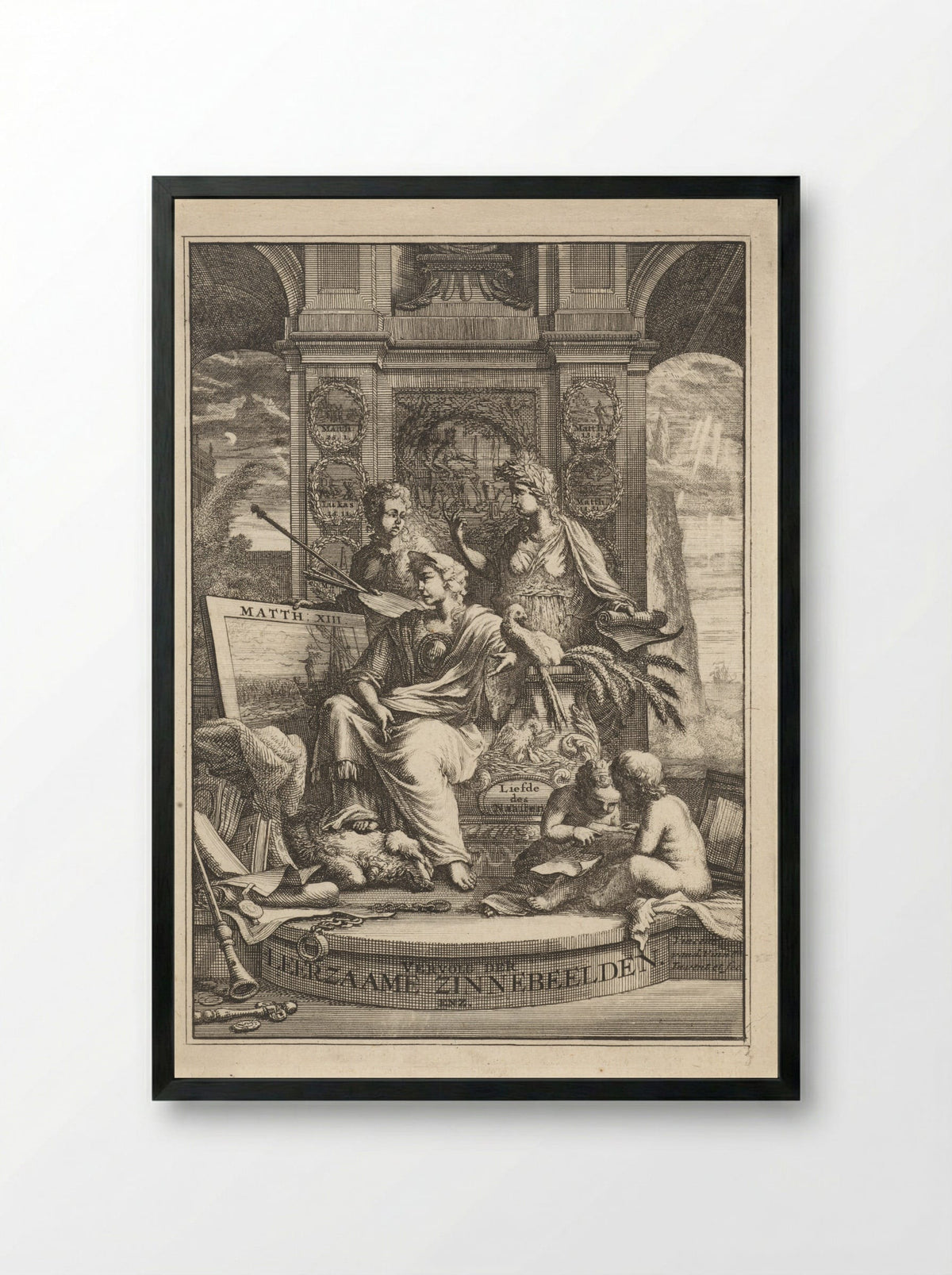Leerzaamheid op een troon - Jan Bosch - Framed Print Black